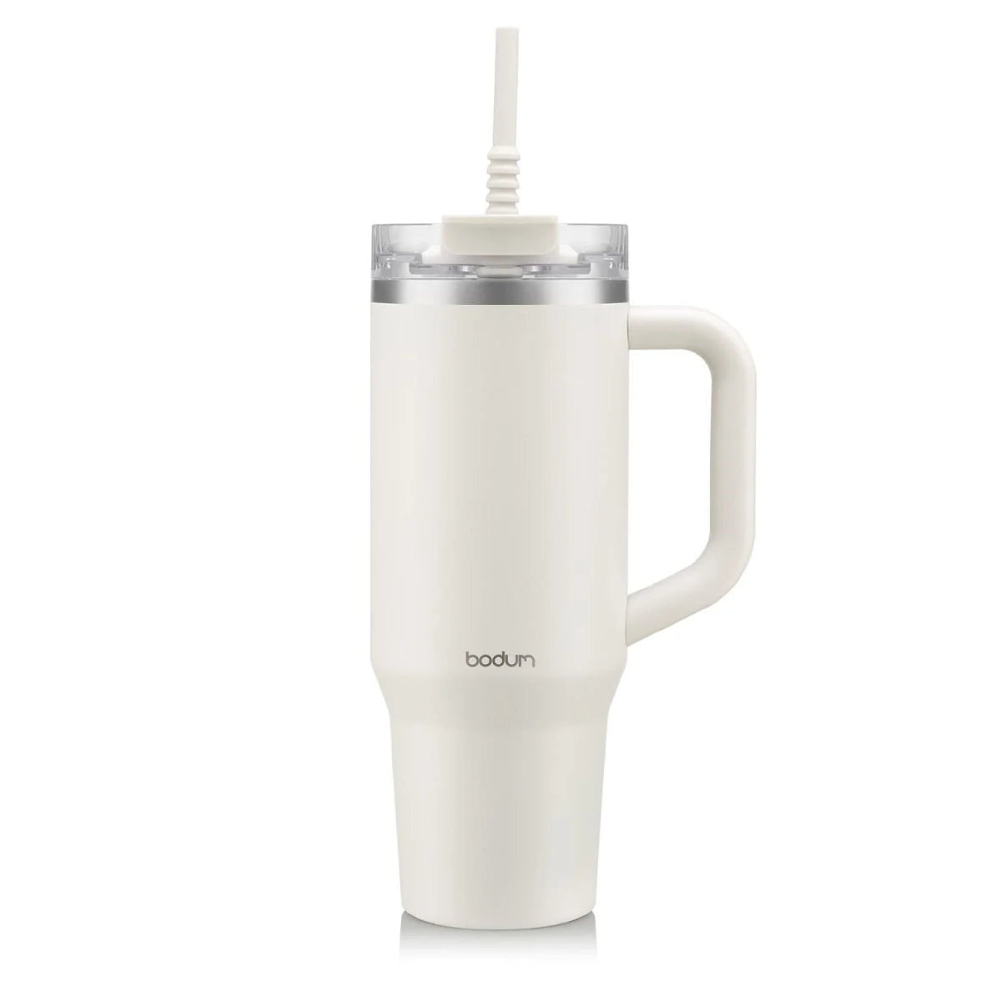 Bodum Travel Mug With Handle & Straw 1.2L Off White