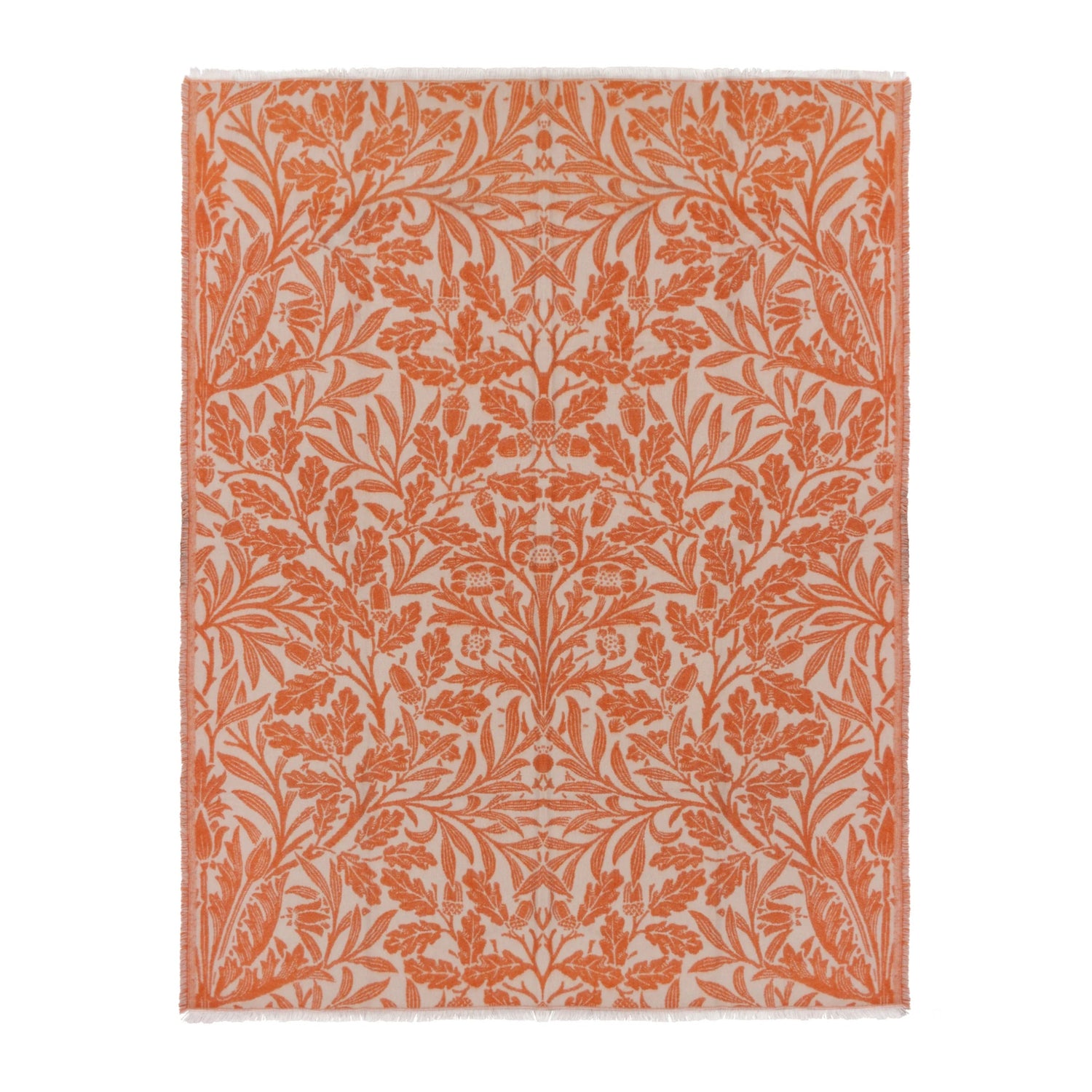 Morris & Co Marigold Jacquard Throw Russet Orange 130cm x 170cm showing full pattern
