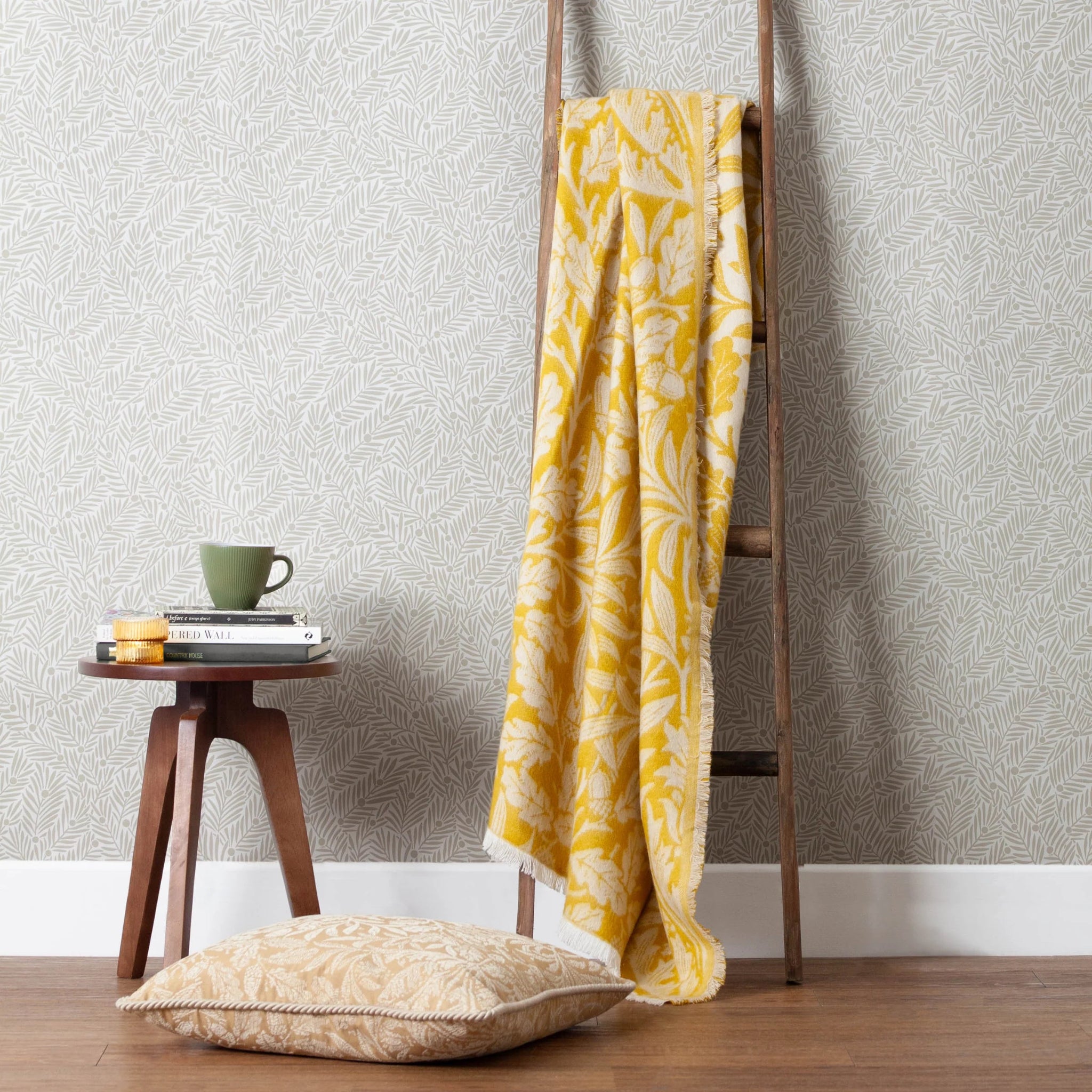 Morris & Co Acorn Tonal Jacquard Throw Gold 130cm x 170cm