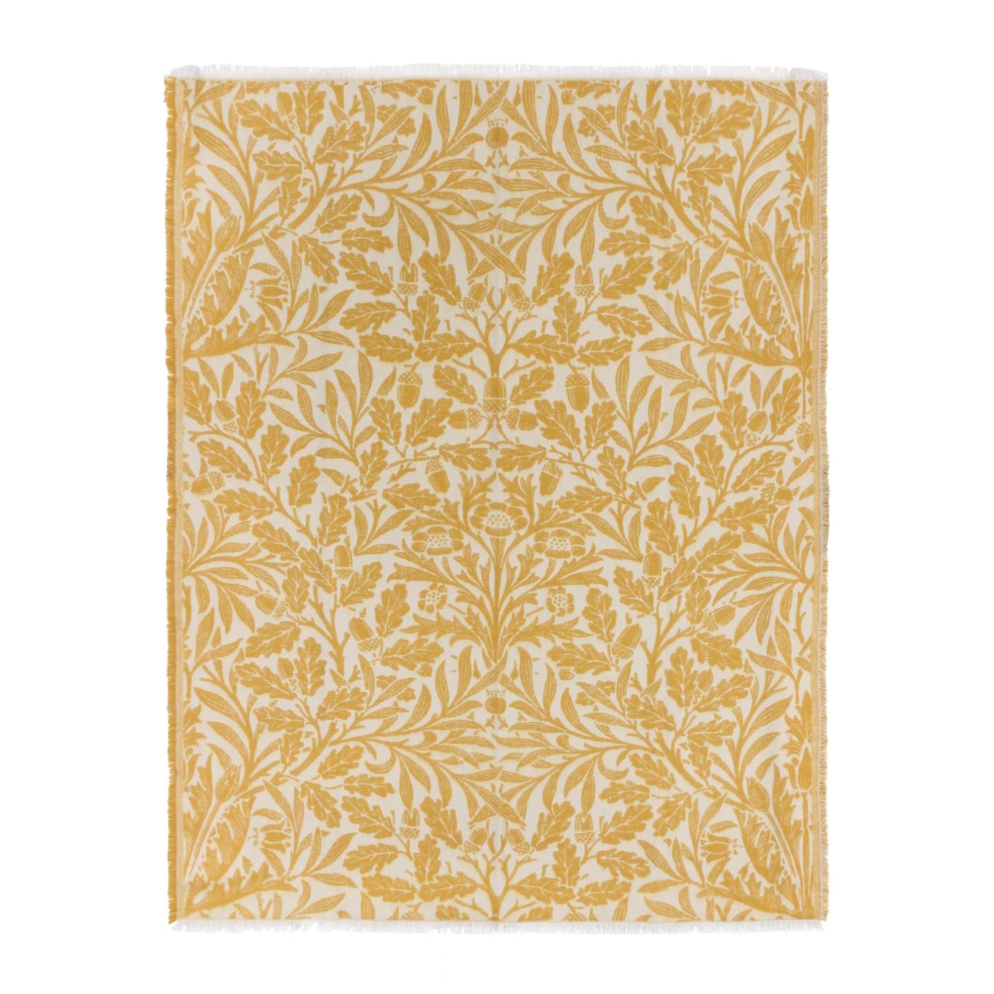 Morris & Co Acorn Tonal Jacquard Throw Gold 130cm x 170cm