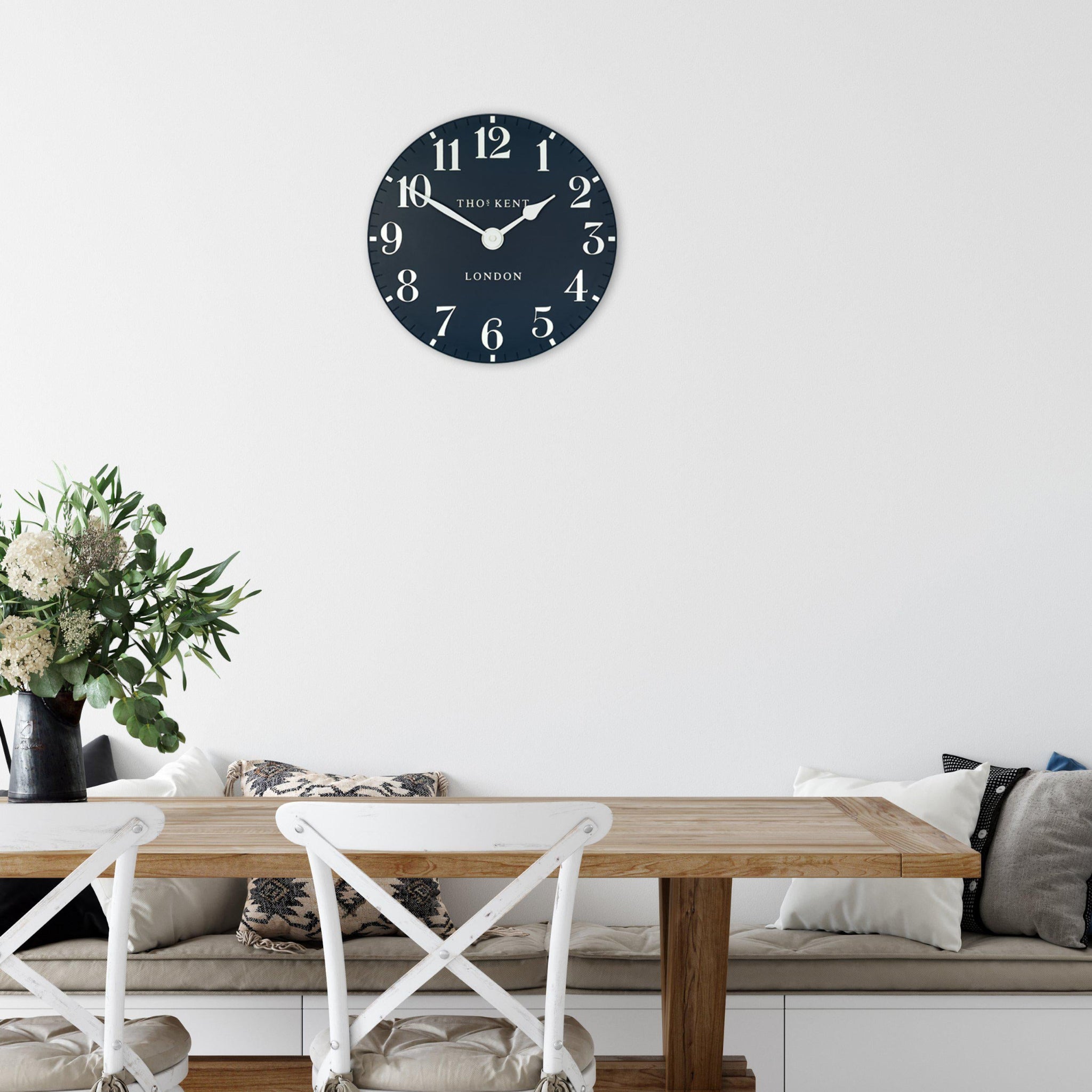 Thomas Kent Mulberry 12" Wall Clock Ink