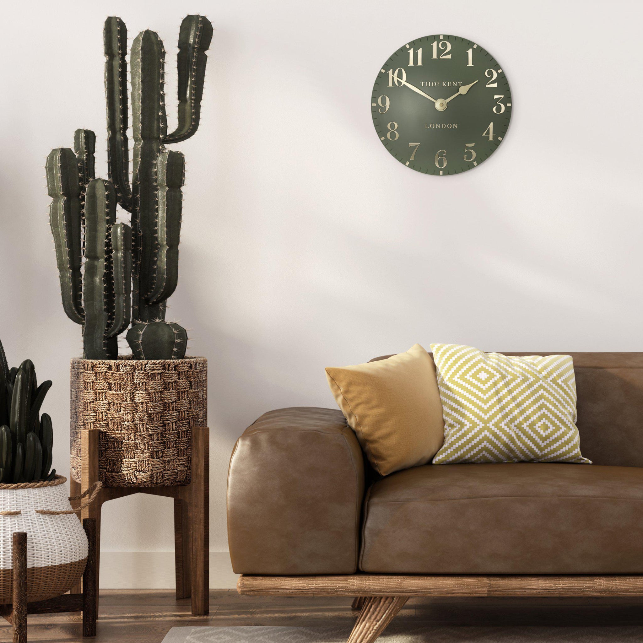 Thomas Kent 12" Arabic Wall Clock Lichen Green
