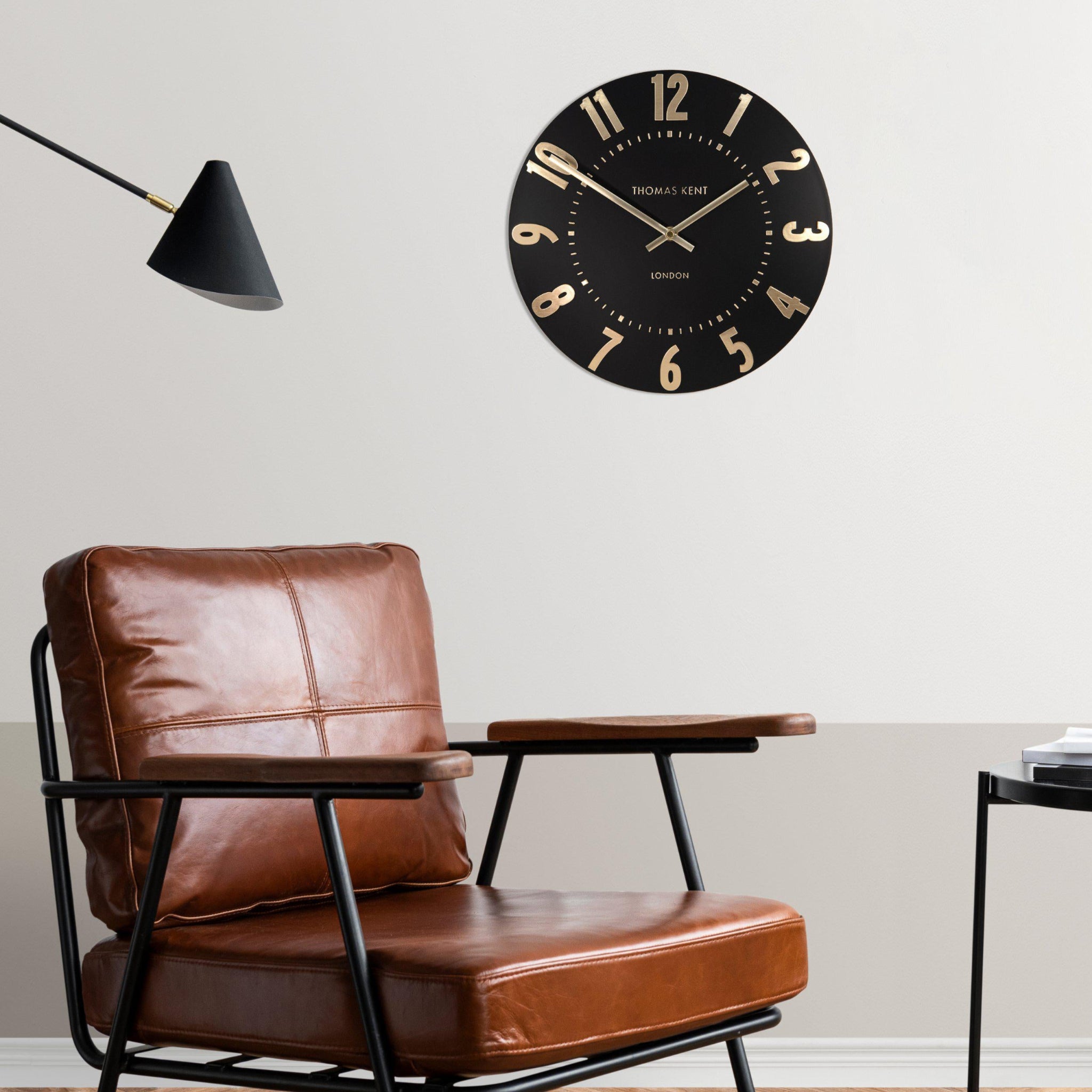 Thomas Kent Mulberry 12" Wall Clock Noir