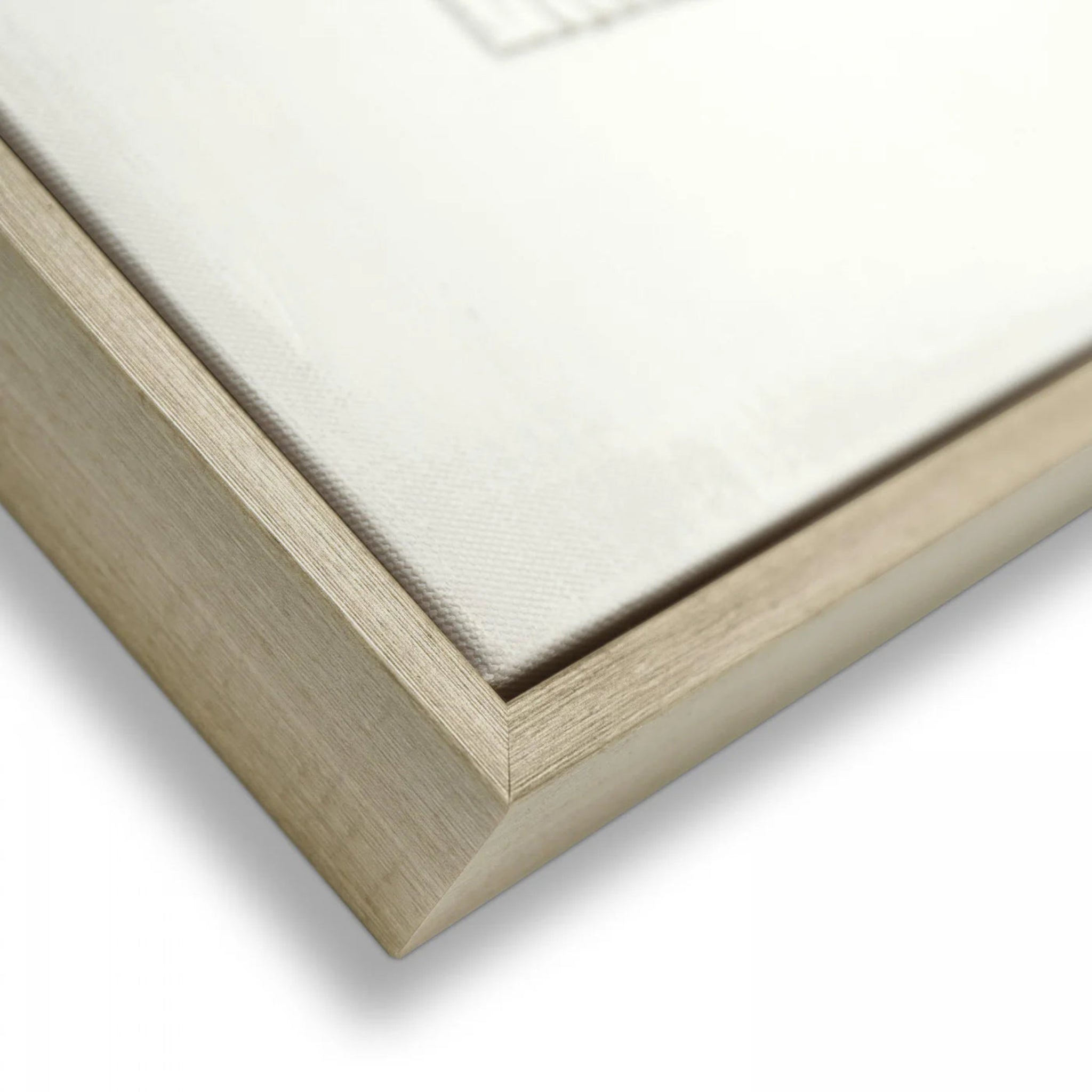 Close-up of a wooden picture frame corner on a white background