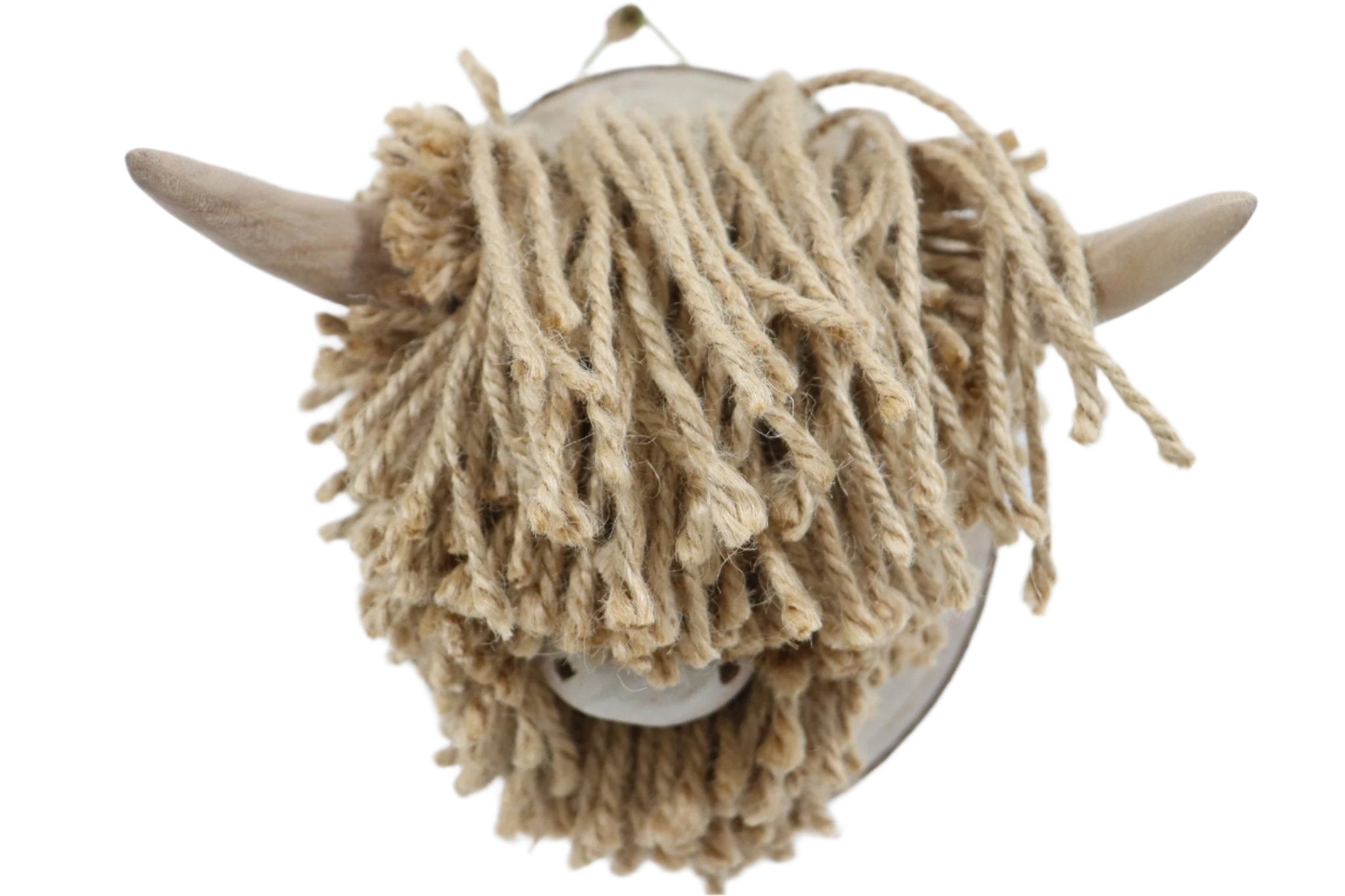 Aquarelle Home Ailsa Mini Wall Mounted Highland Cow Head Jute Natural