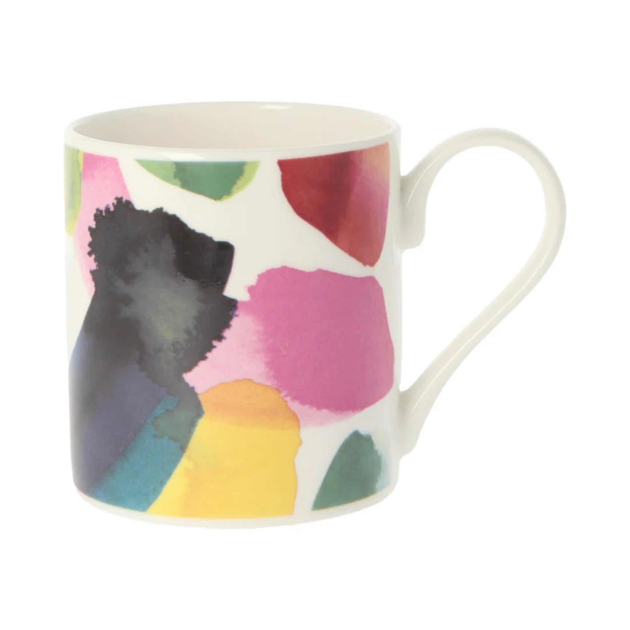 Mug with colorful abstract design on a white background