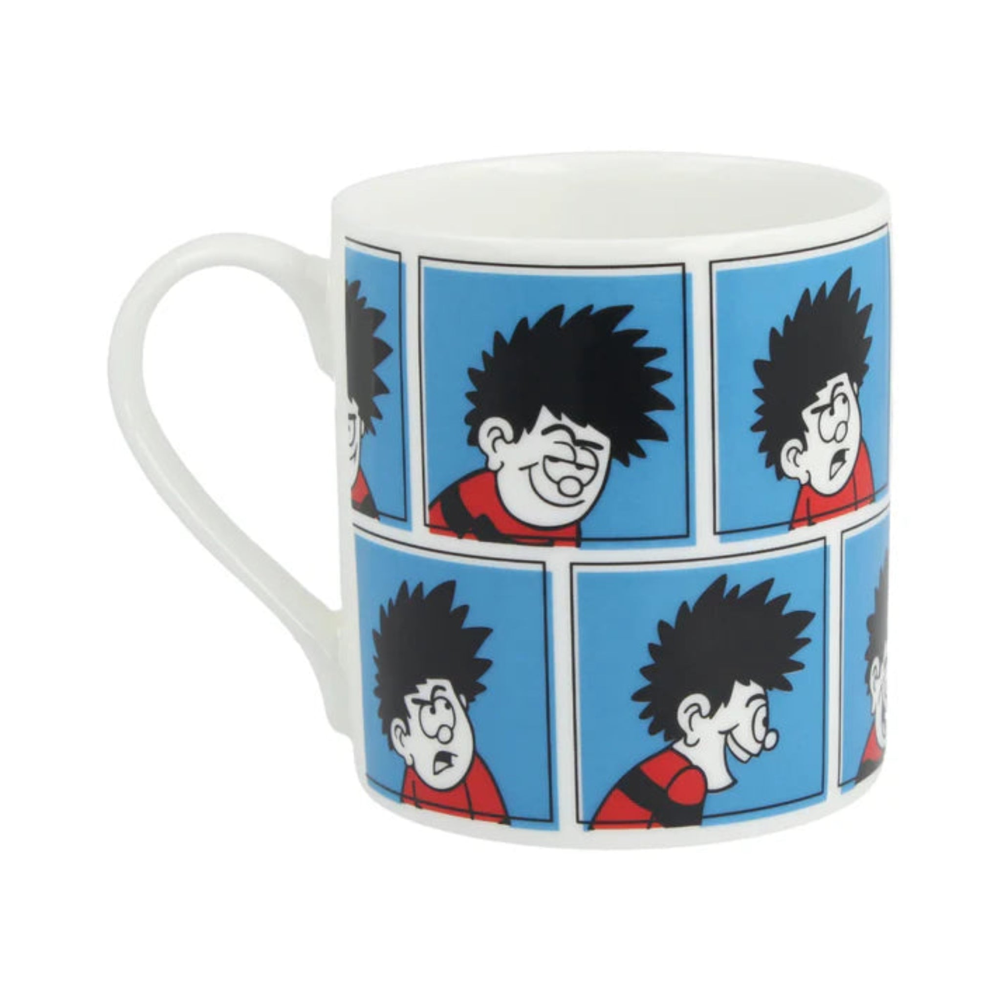 Mug with cartoon character design on a white background