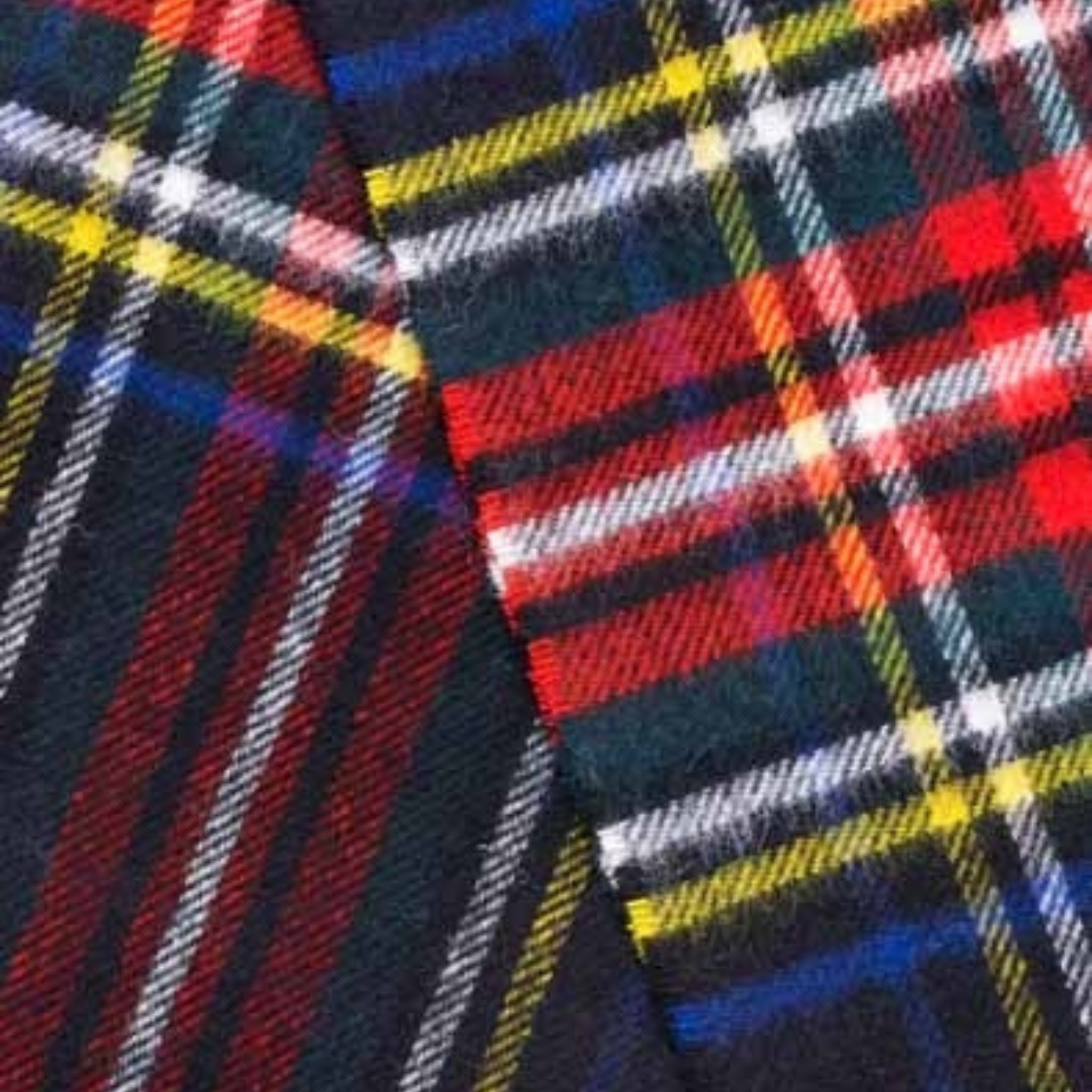 Bronte by Moon Black Stewart Tartan Scarf close up