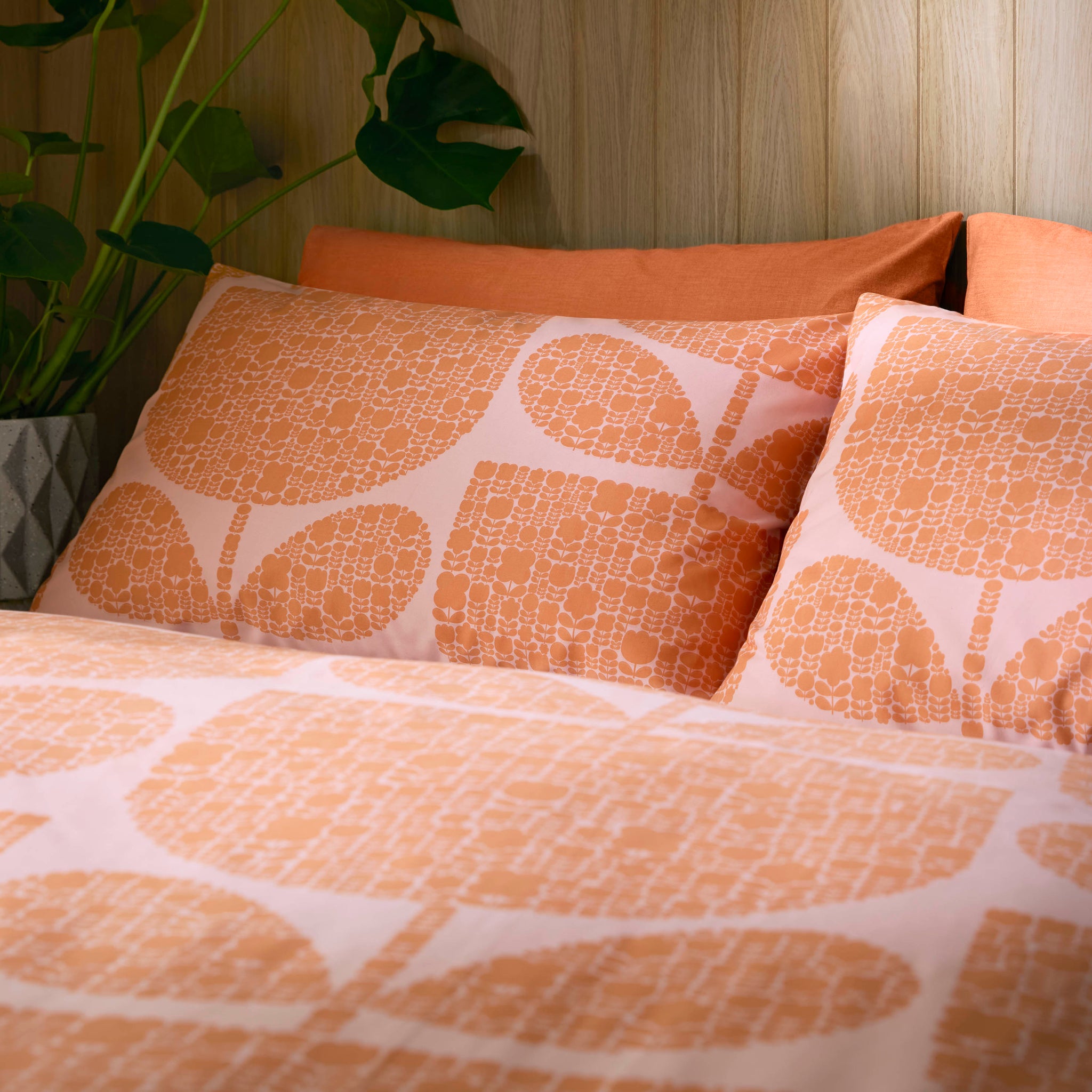 Orla Kiely Block Garden Duvet Cover Set Orange Sorbet