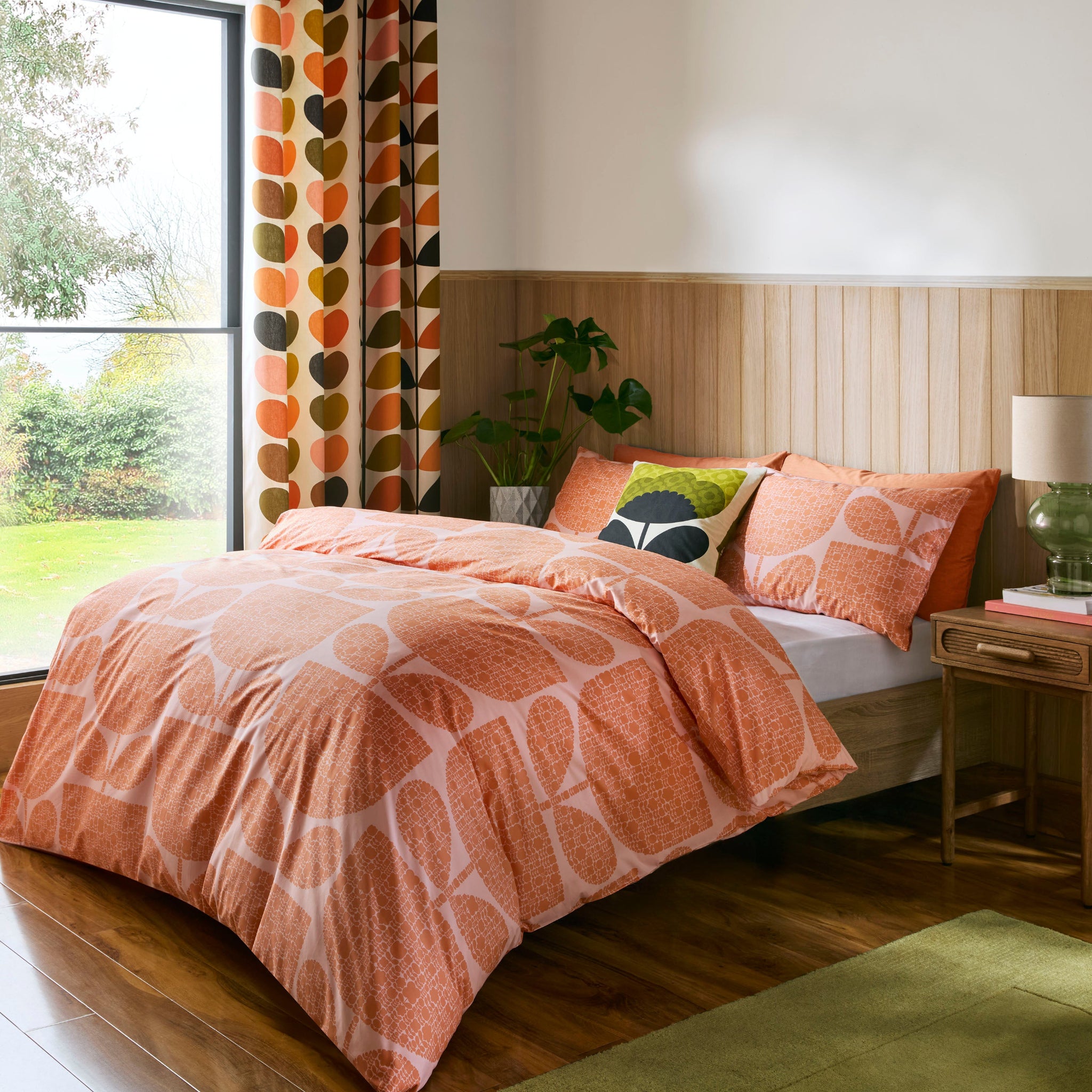Orla Kiely Block Garden Duvet Cover Set Orange Sorbet