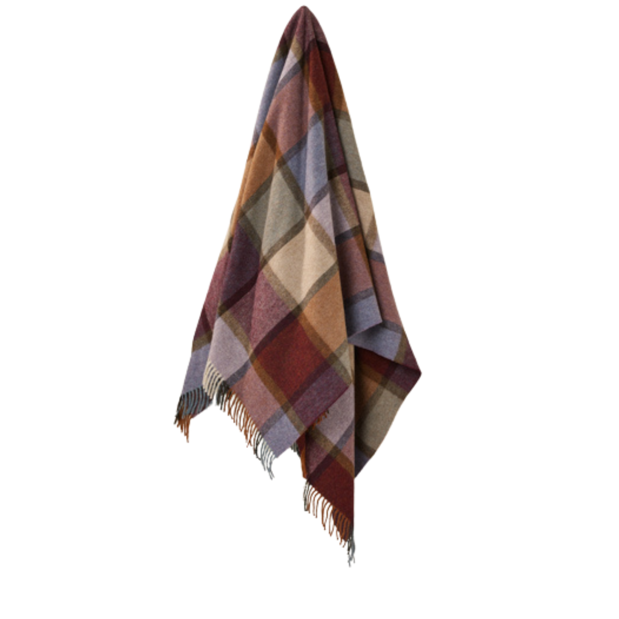 Bronte by Moon Block Window Pane Merino Wool Throw Damson