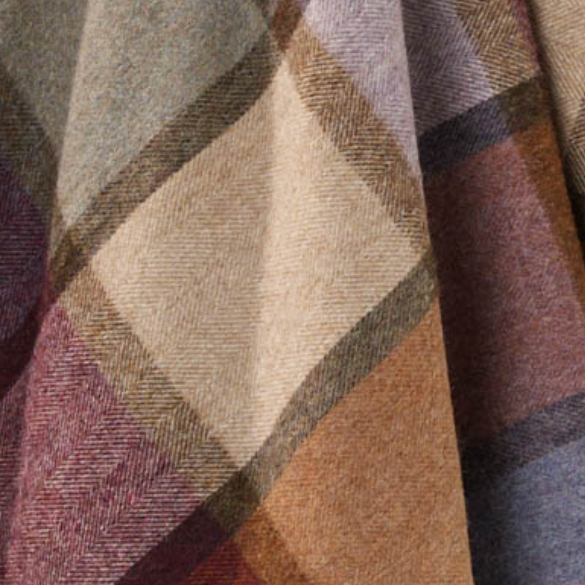 Bronte by Moon Block Window Pane Merino Wool Throw Damson