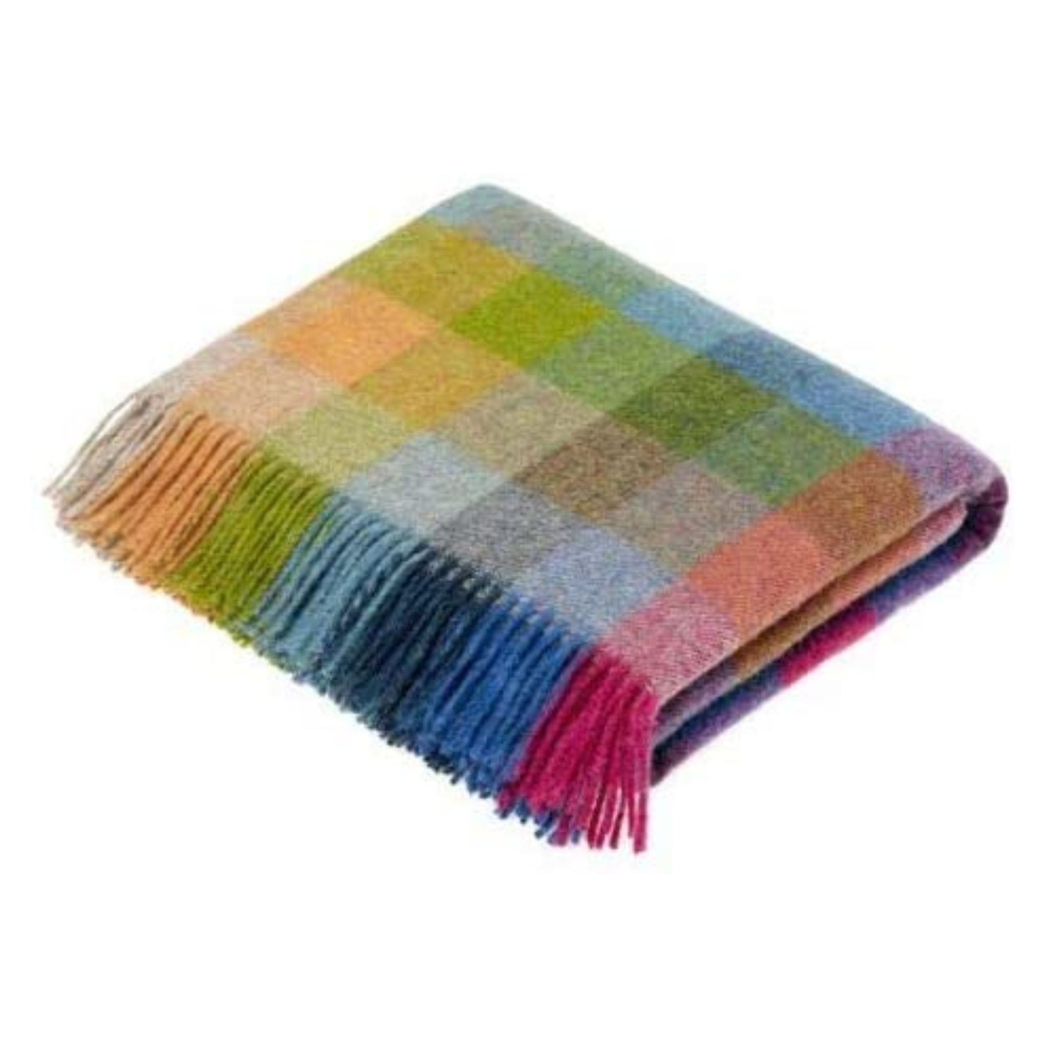 Bronte by Moon Harlequin Tutti Frutti Wool Throw British Made