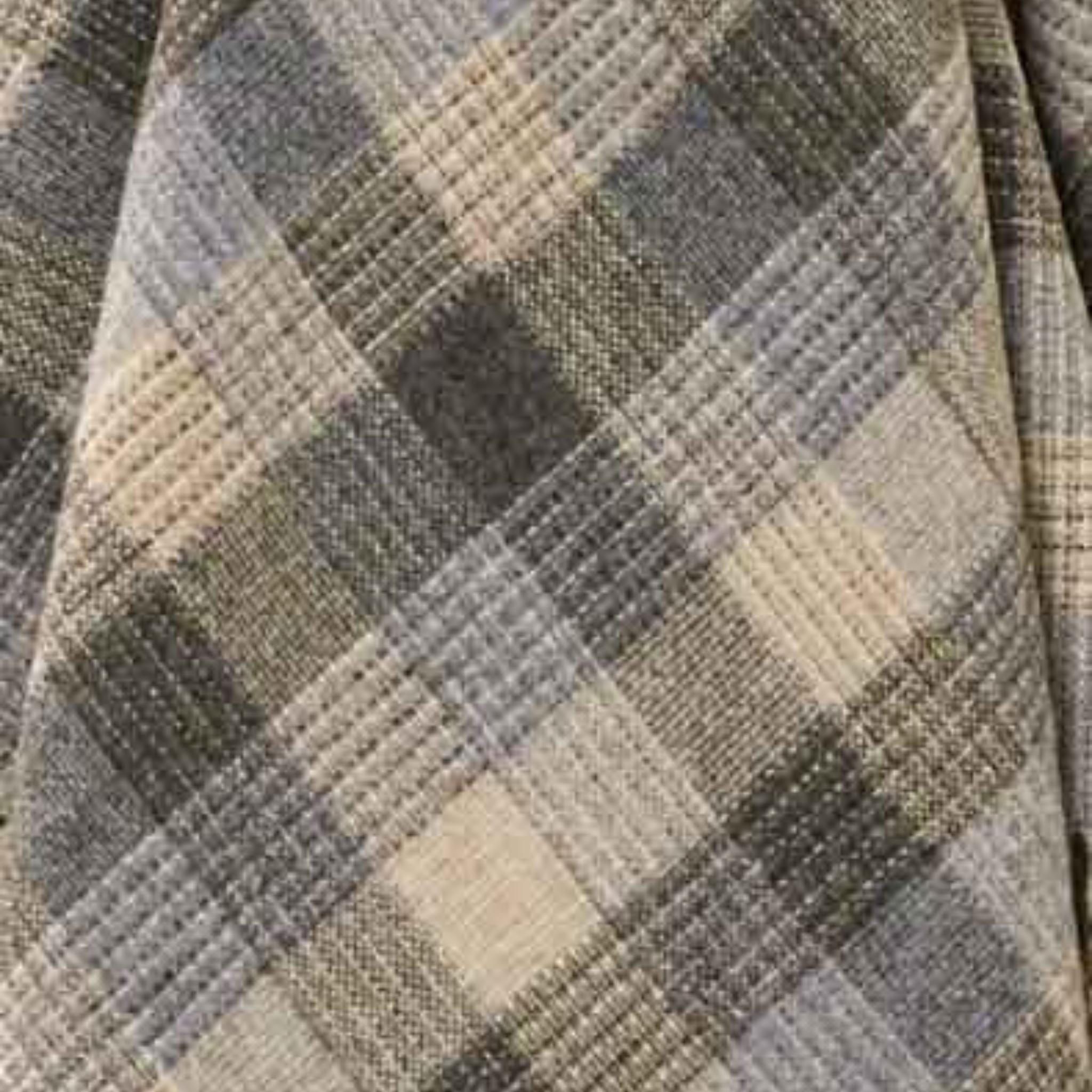 Bronte by Moon Patchwork Merino Throw Grey/Natural close up