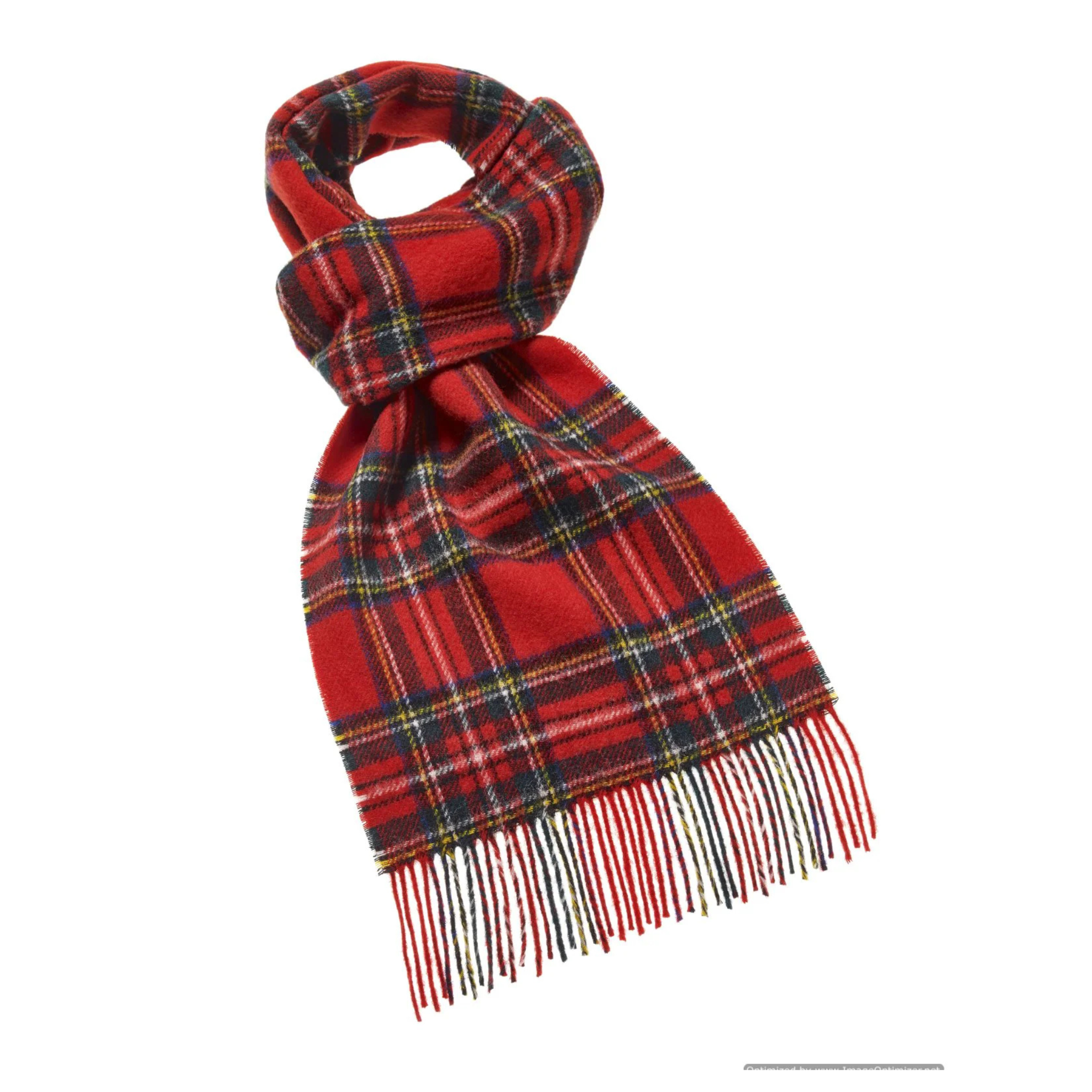 a red and black plaid scarf