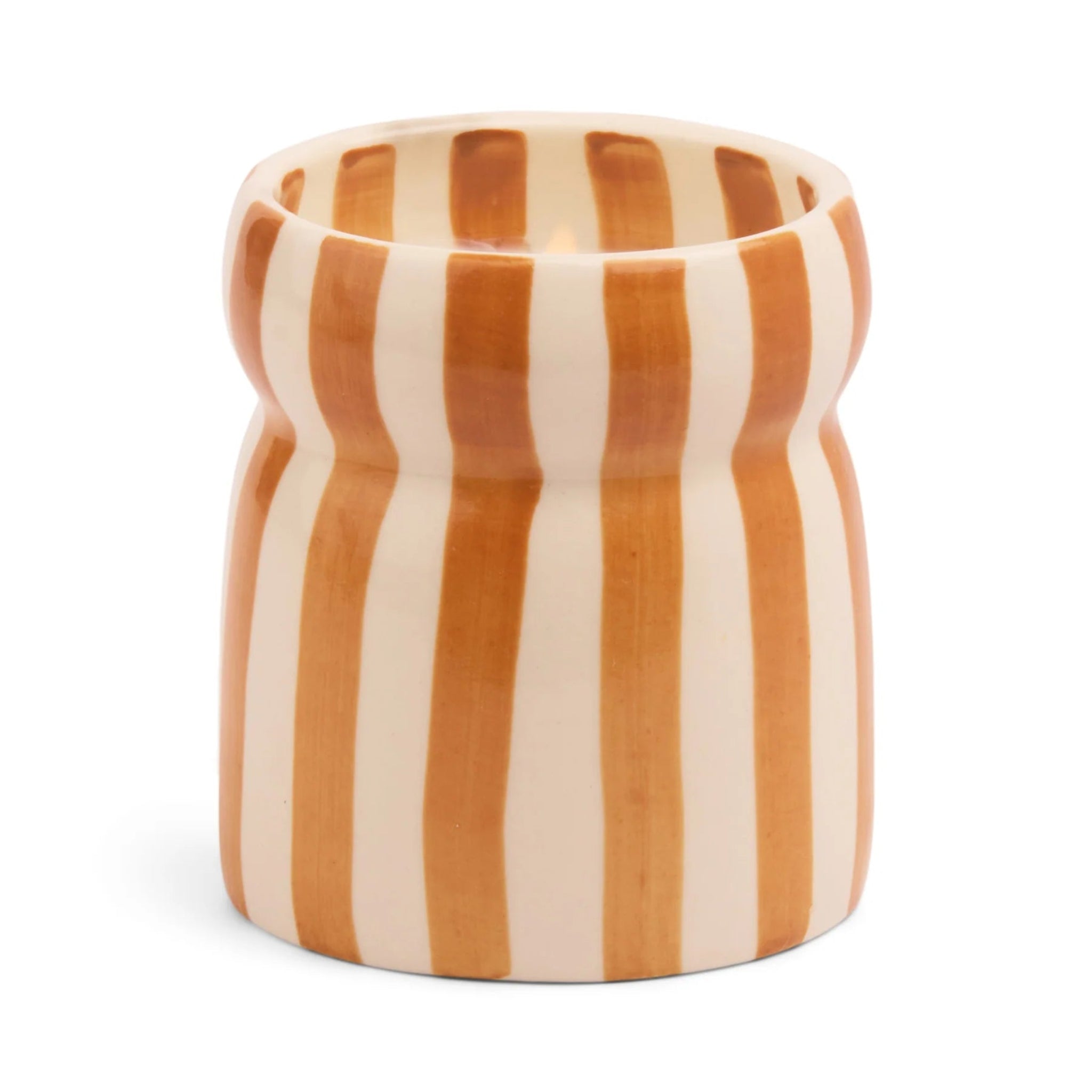 Paddywax Cabana Rust Stripped Ceramic Candle - Sienna Sunset