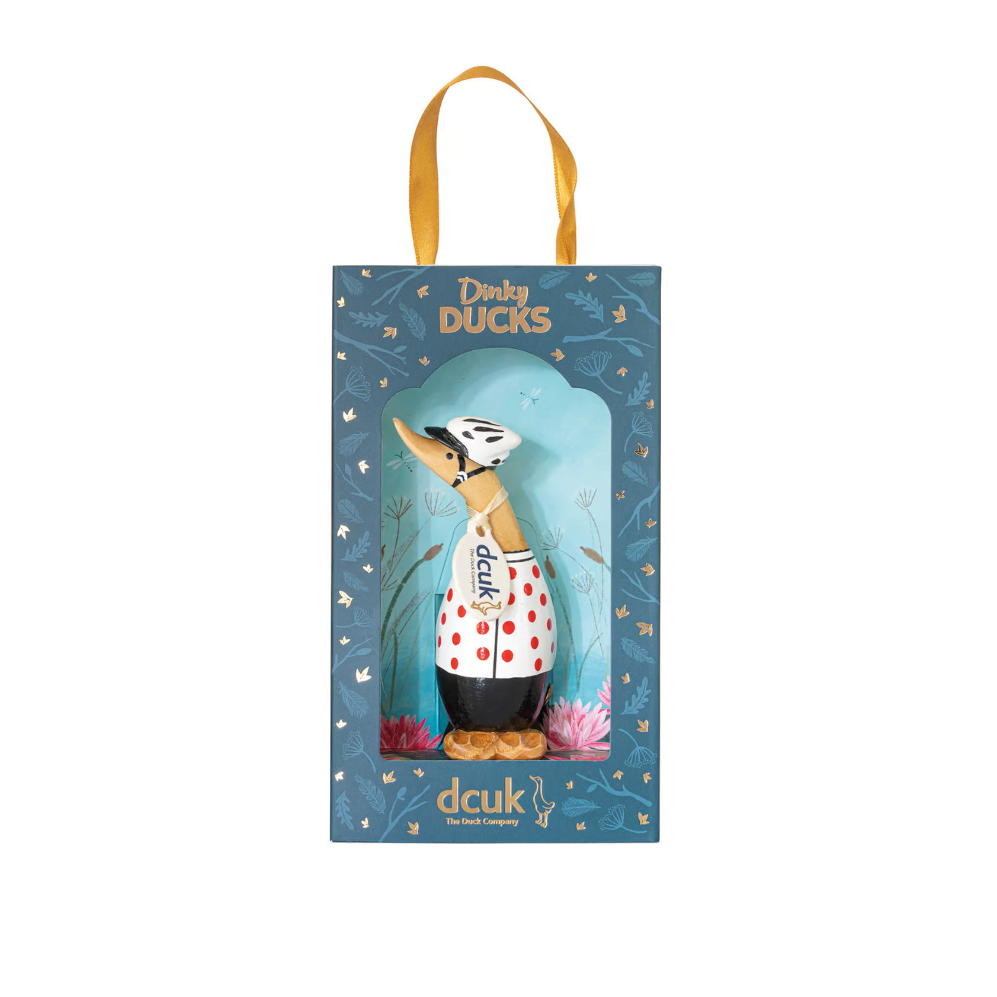 DCUK Dinky Duck Cyclist polk dot in gift box