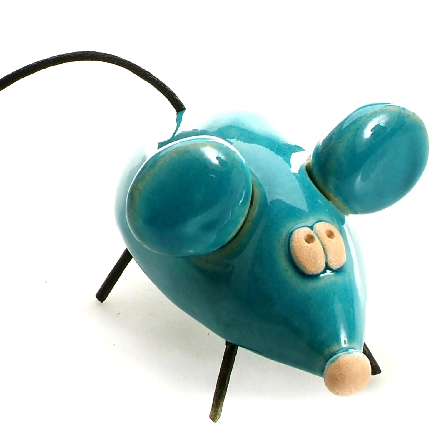 Enigma Cute Mouse Ceramic Sculpture Blue