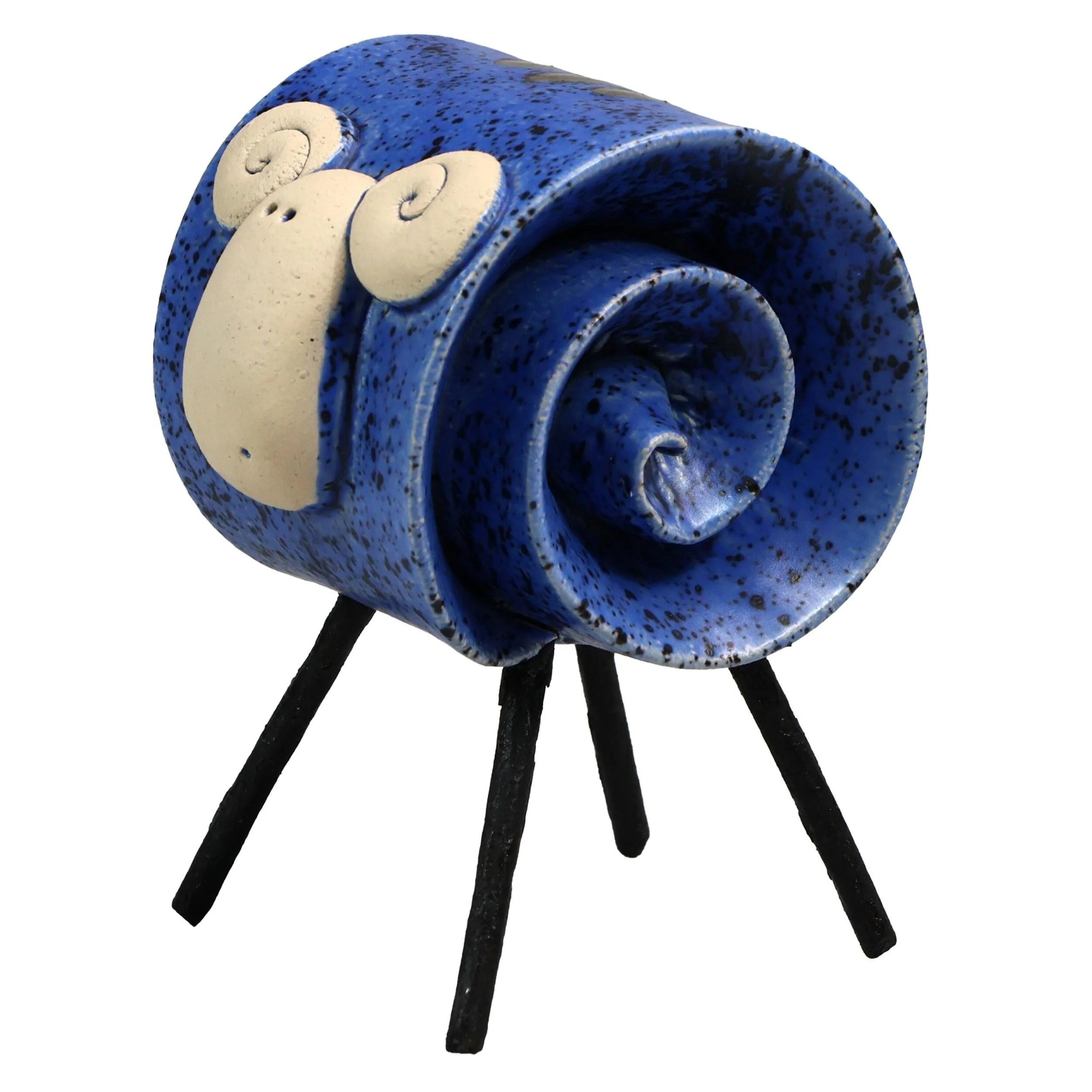 Enigma Scroll Stylish Ram Sculpture Navy Blue