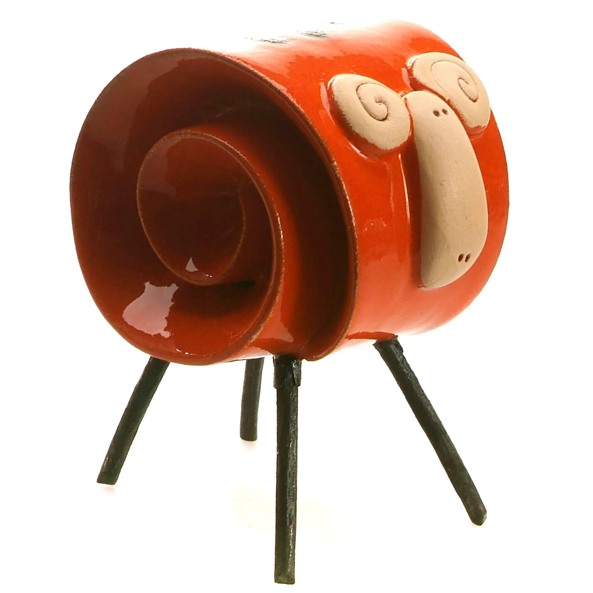 Enigma Scroll Stylish Ram Sculpture Orange