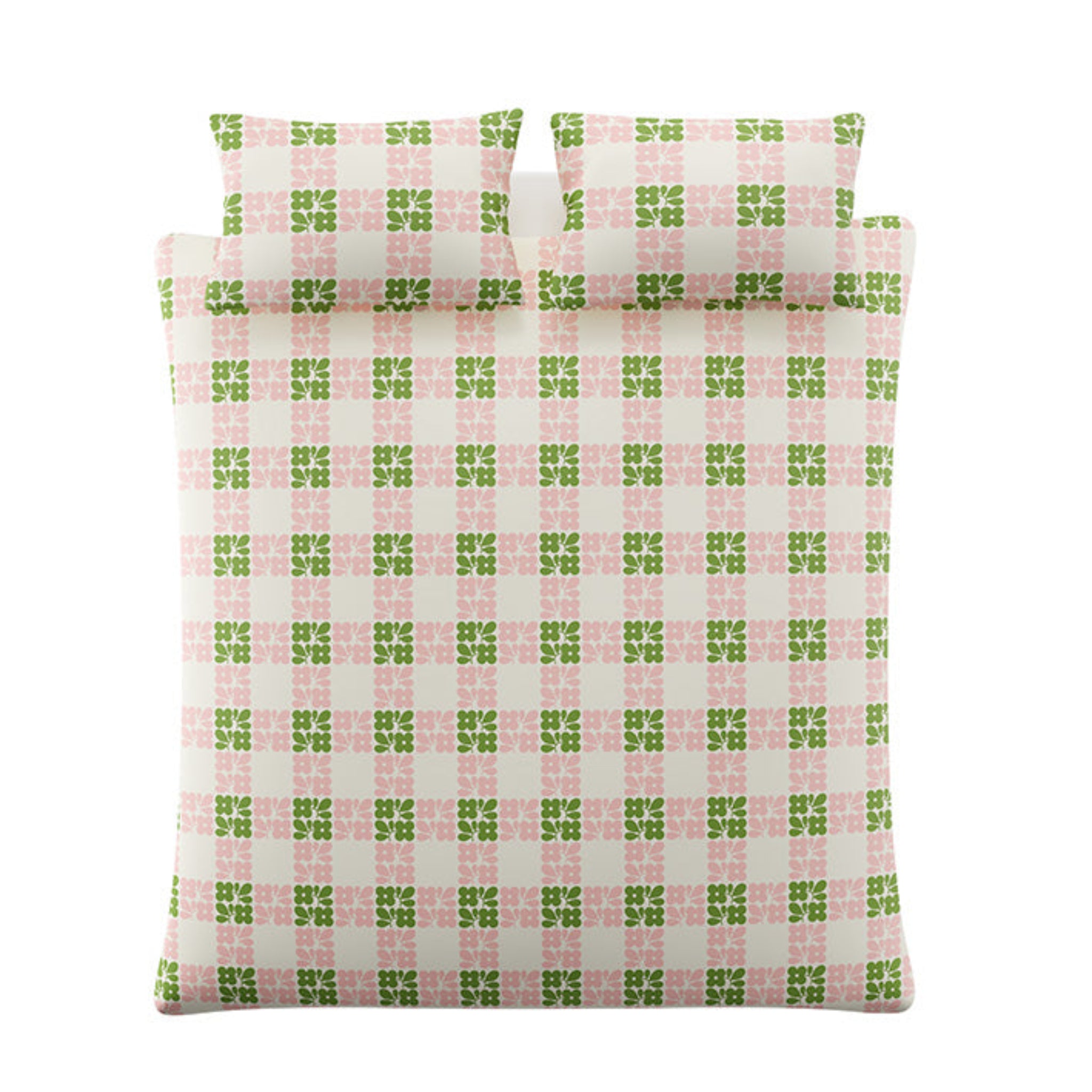 Orla Kiely Floret Check Dill Duvet Cover Set Pink