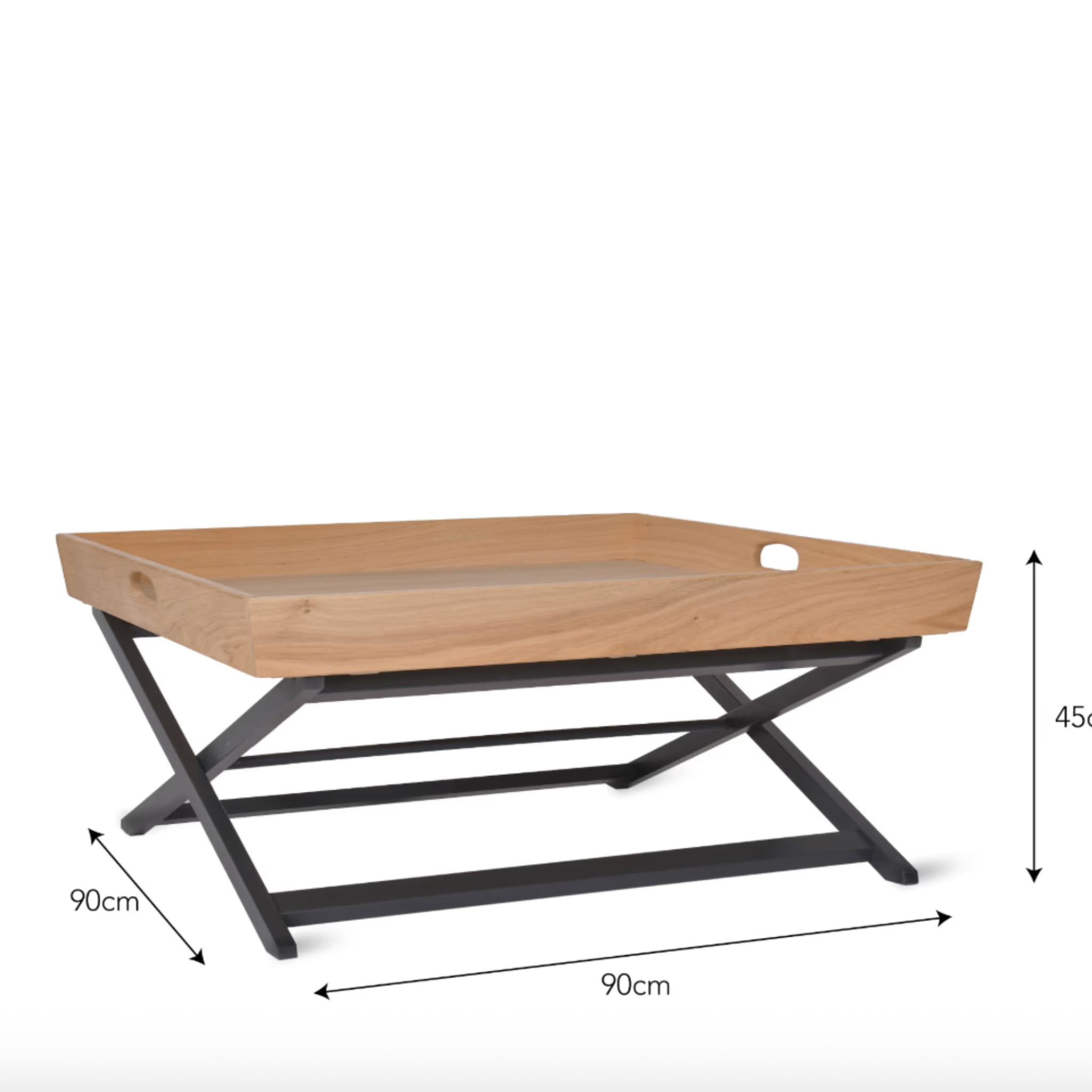 Garden Trending Clockhouse Butlers Coffee Table Square - Oak Wood, Carbon & Natural