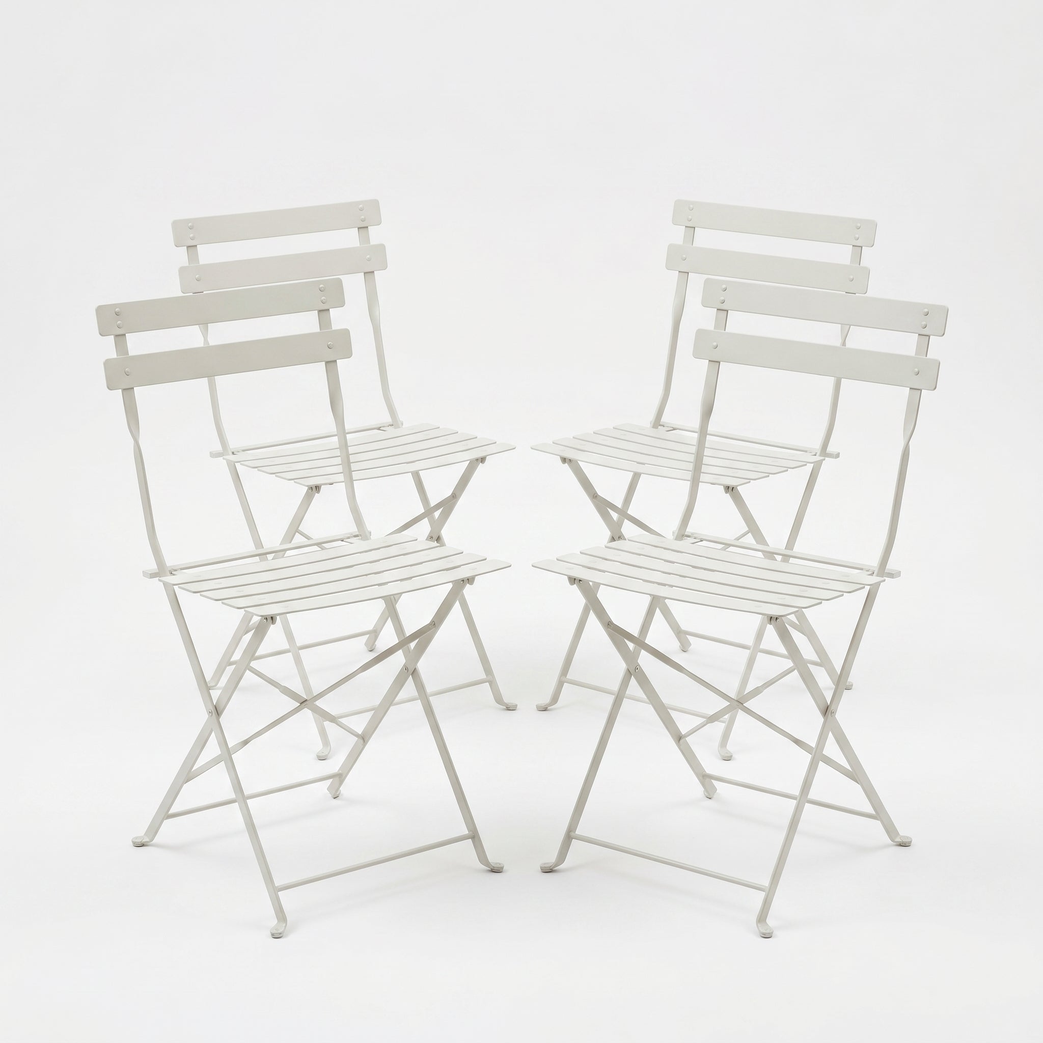 Garden Trending Rive Dorite Bistro Set of 4 Folding Chairs in Clay