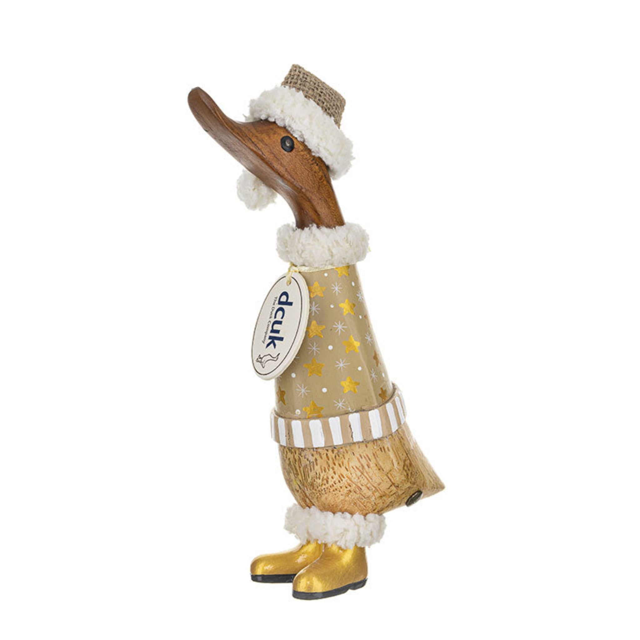 DCUK Christmas Ducklings Gilded Caramel with gold jumper with gold stars