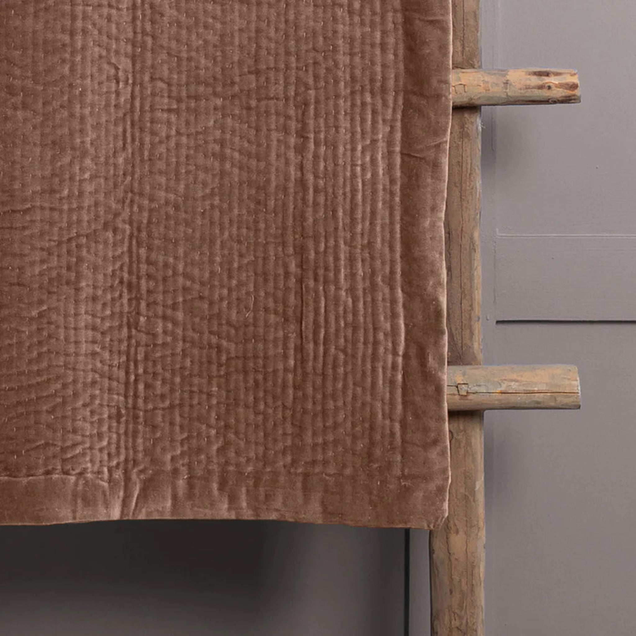Voyage Maison Haze Velvet Quilted Throw Coral