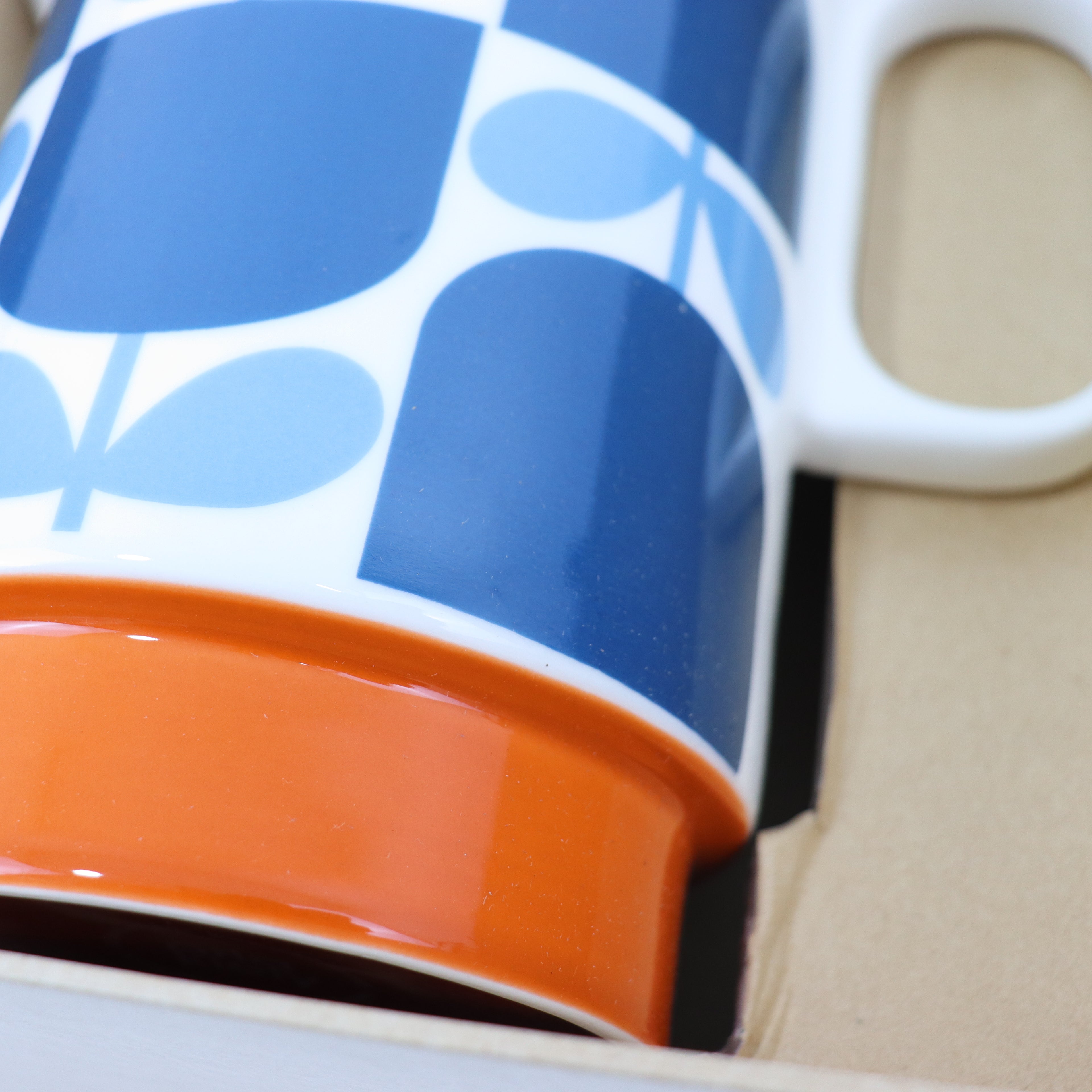 Orla Kiely Block Flower Ceramic Water Jug Pitcher Navy Blue 1.5L SECONDS