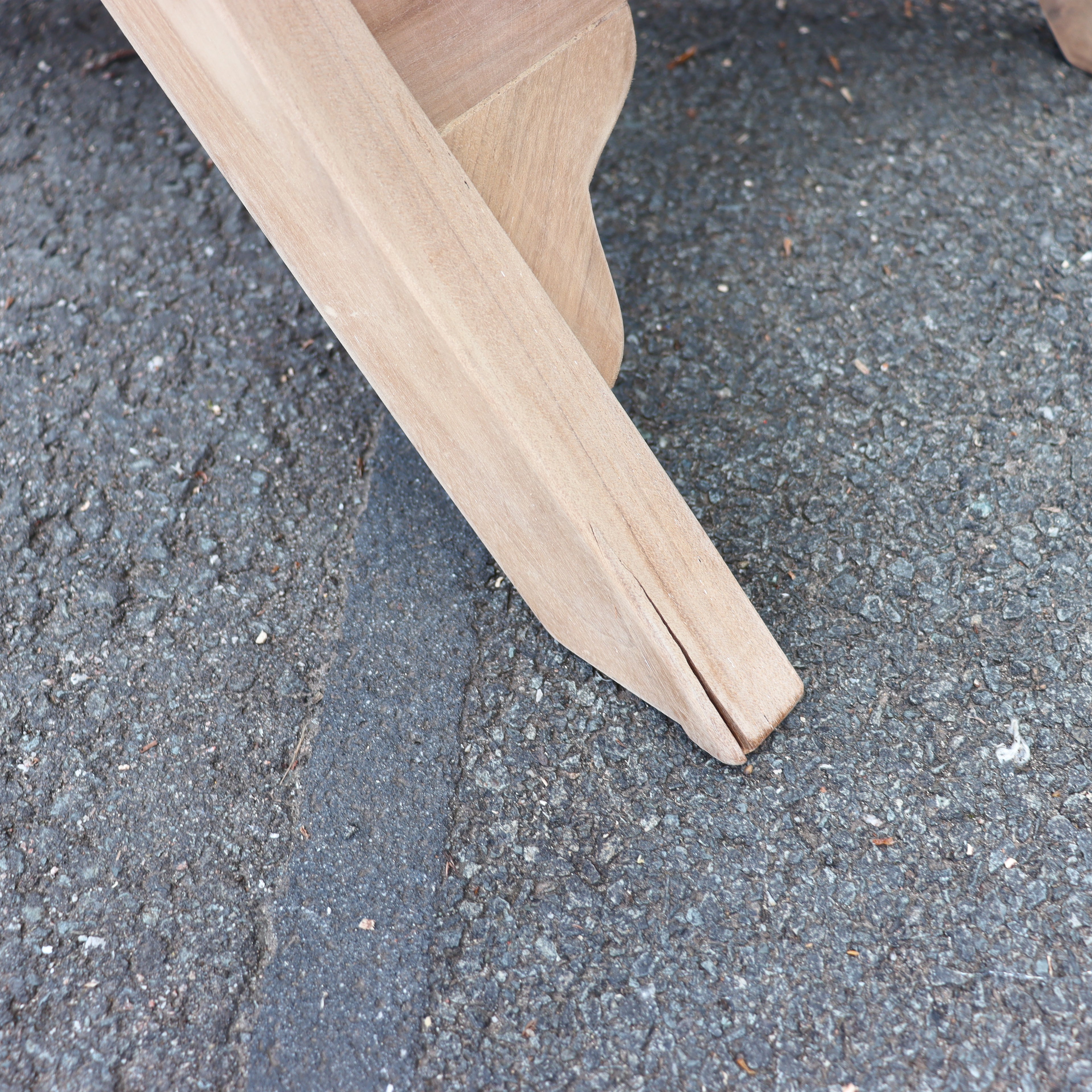 a wooden leg on the ground