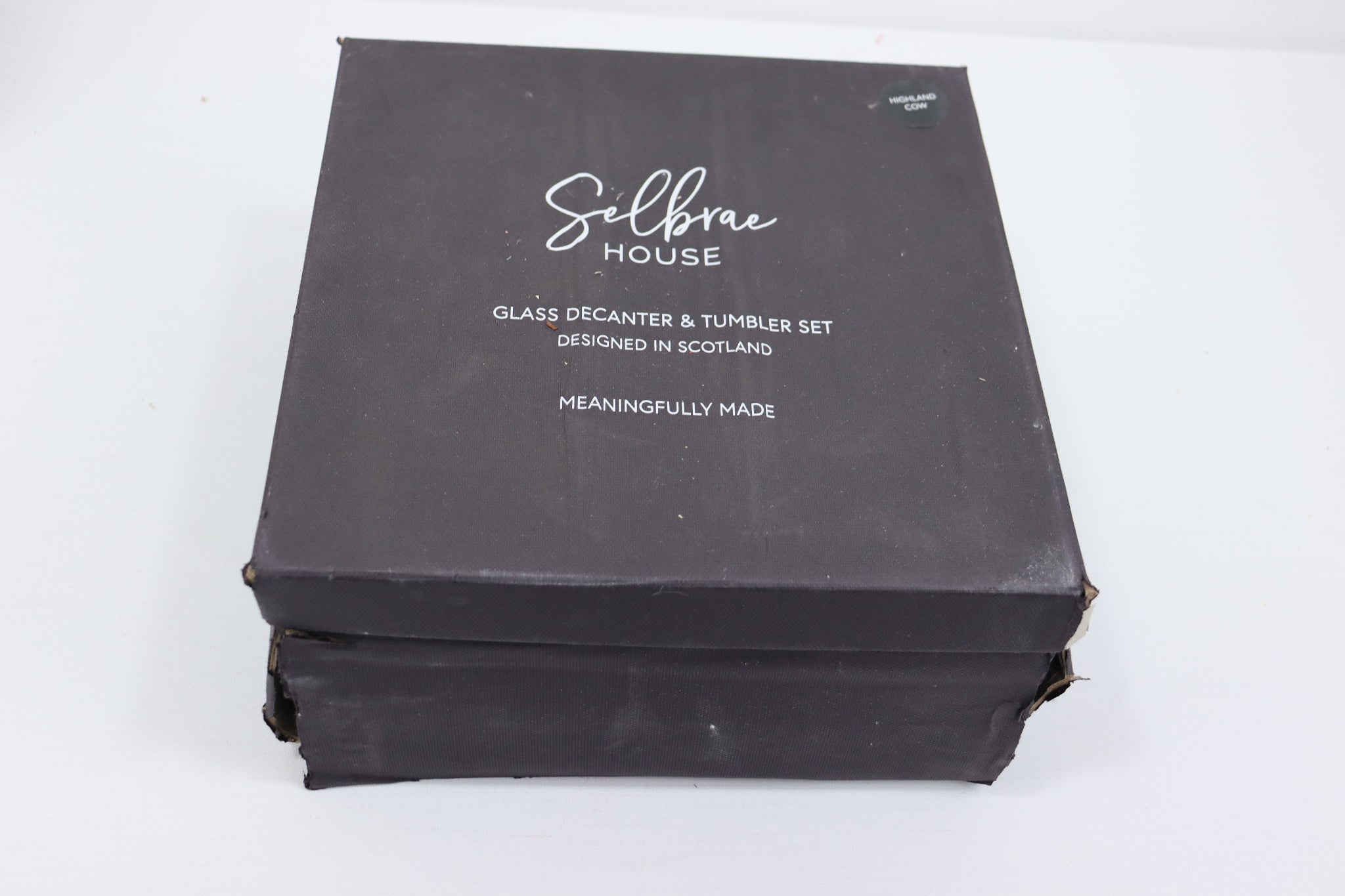 Selbrae House Decanter & Glass Set Highland Cow - Packing Damaged