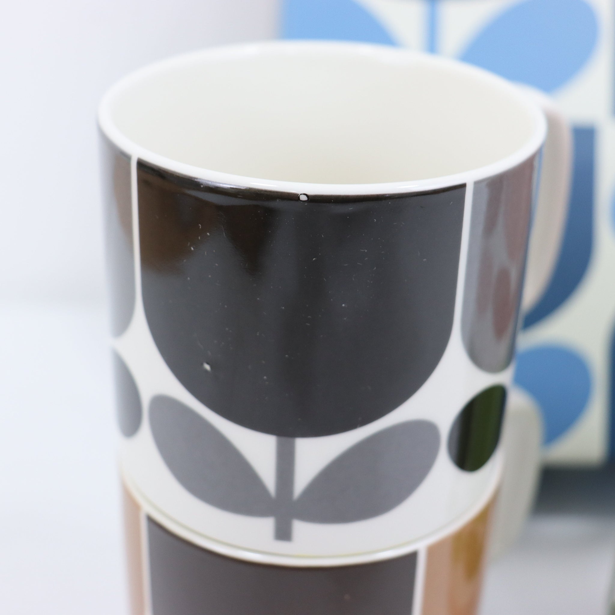 Orla Kiely Stackable Mugs Block Print Set of Six - SECONDS