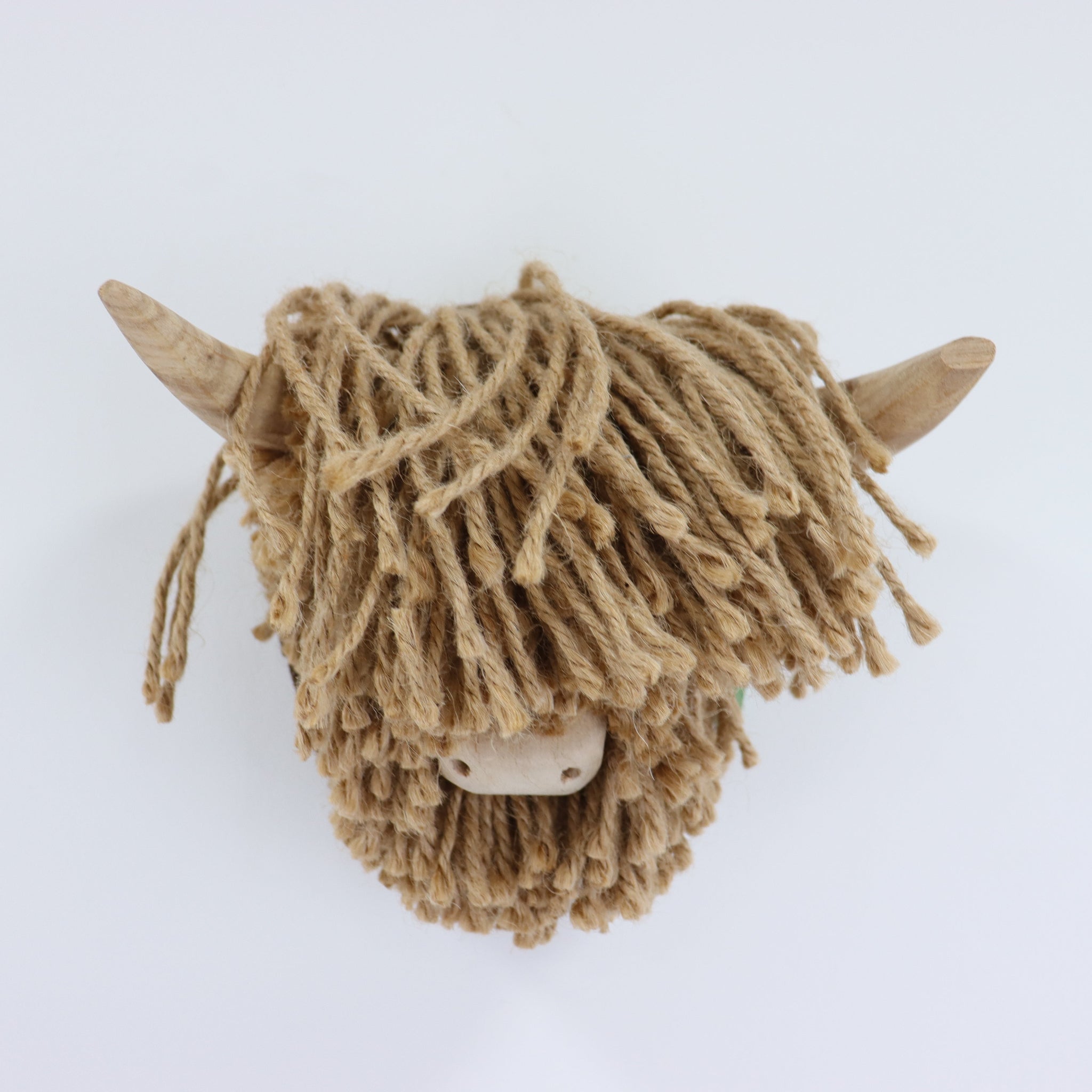 Aquarelle Home Ailsa Mini Wall Mounted Highland Cow Head Jute Natural