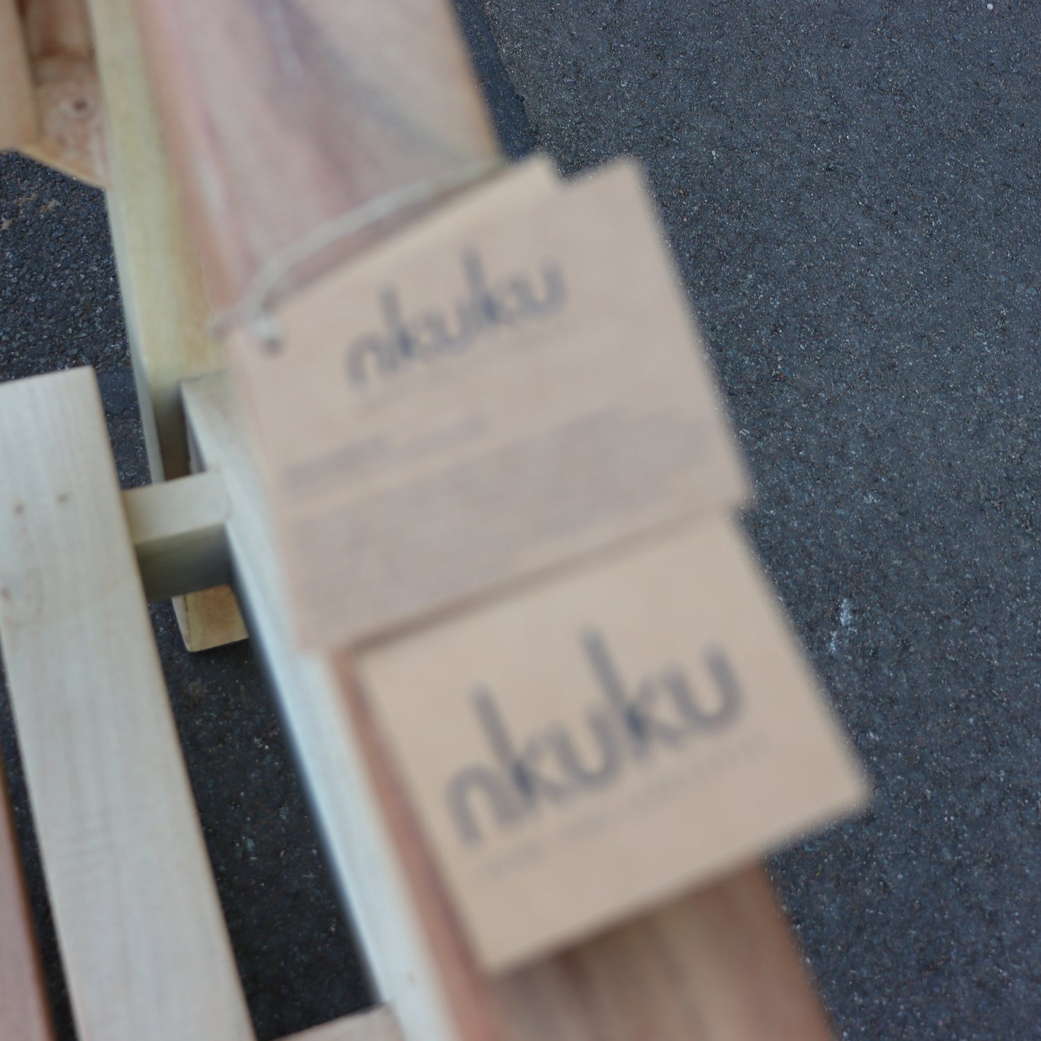 Nkuku Deev Slanted Wooden Garden Bench