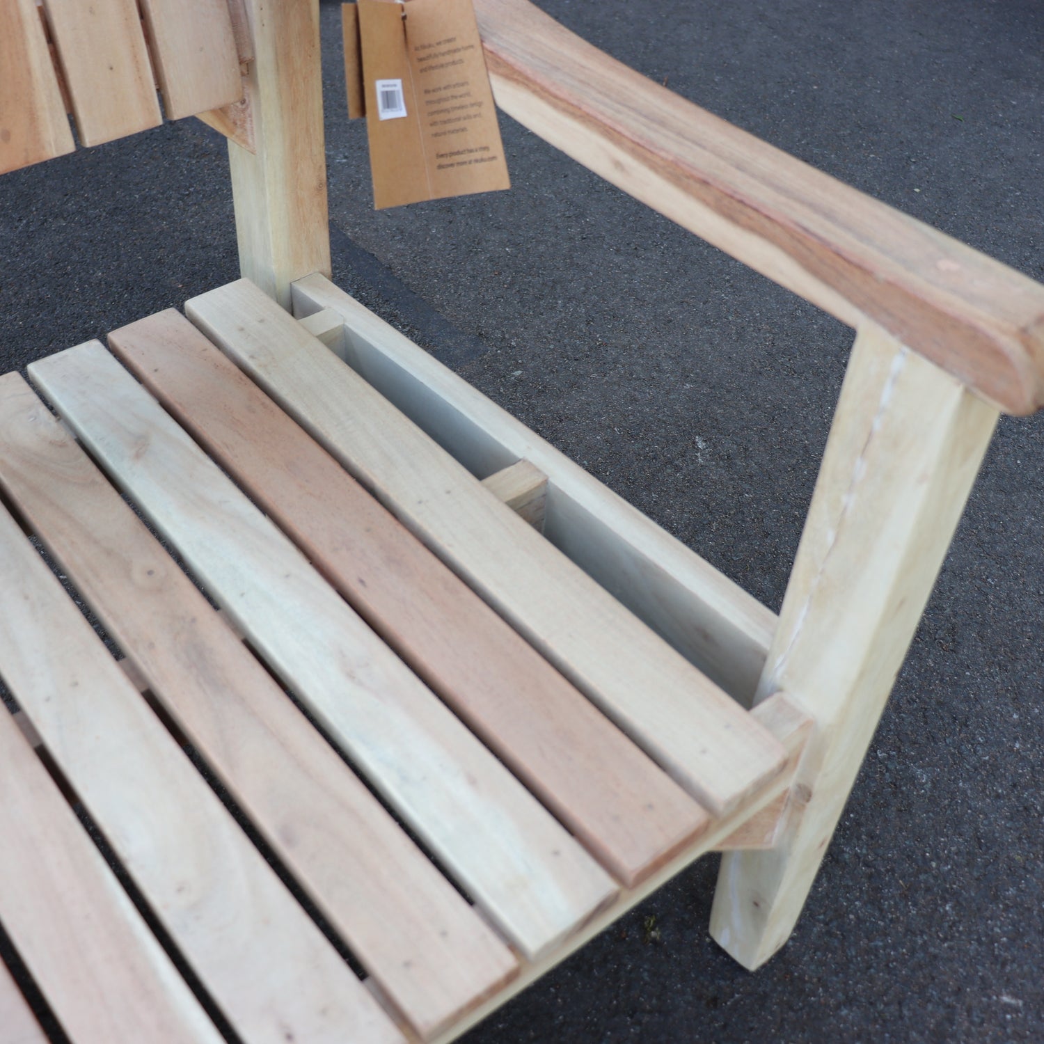 Nkuku Deev Slanted Wooden Garden Bench