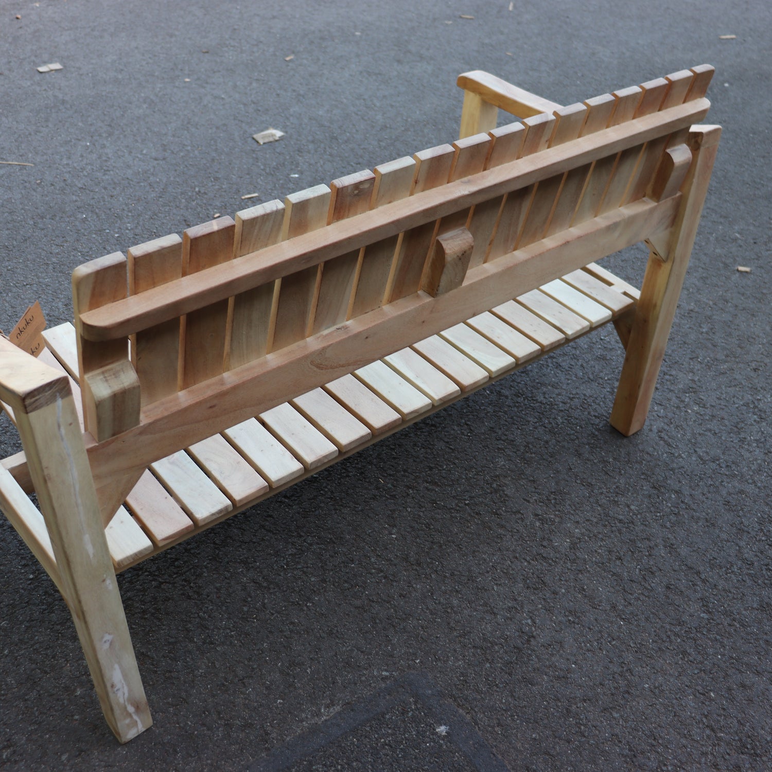 Nkuku Deev Slanted Wooden Garden Bench