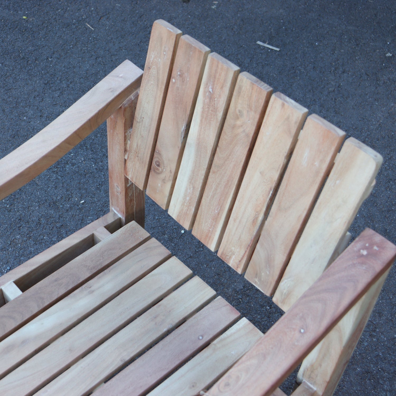Nkuku Deev Slatted Wooden Garden Armchair Natural
