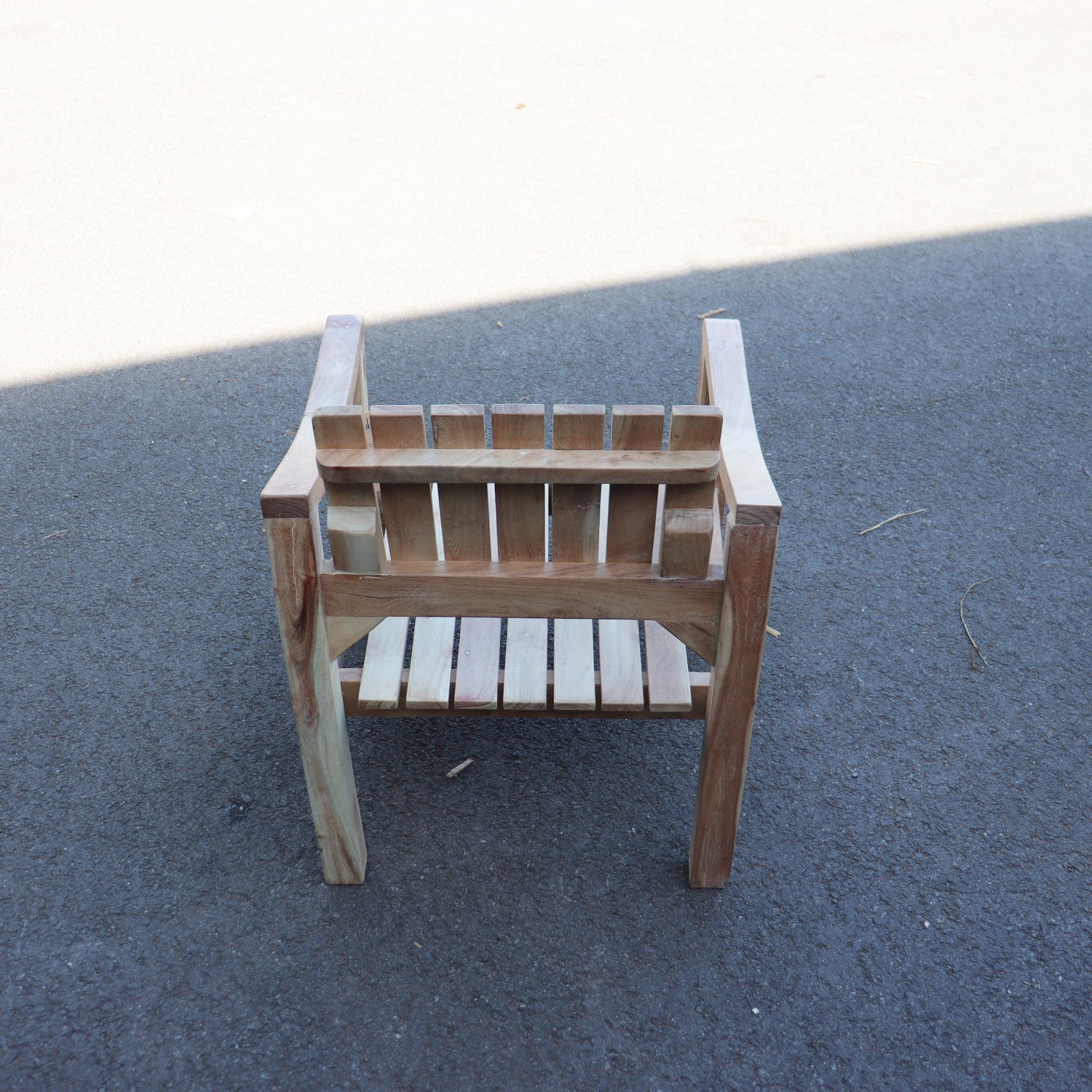 Nkuku Deev Slatted Wooden Garden Armchair Natural