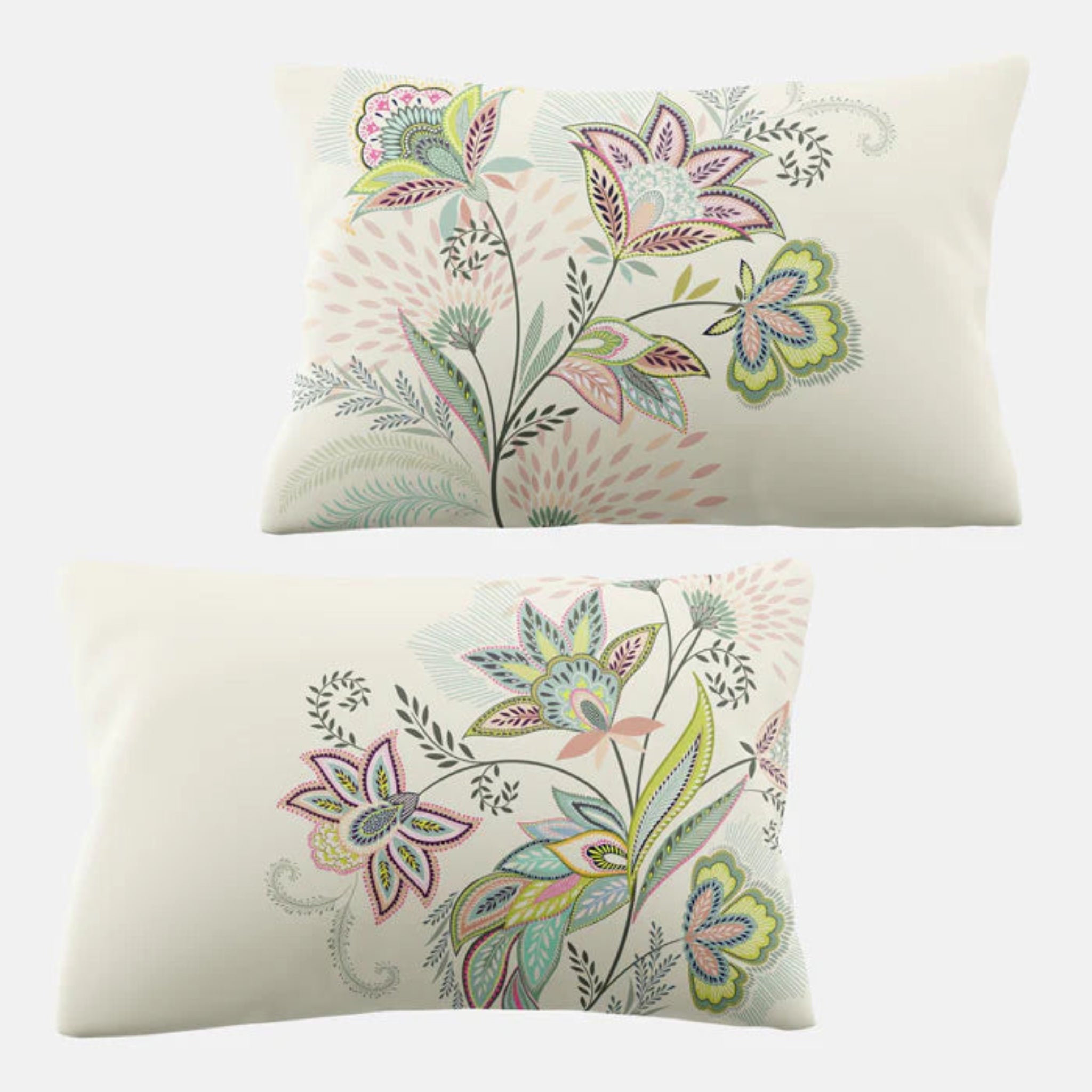 Sara Miller Passiflora Pillowcase pair Light Stone