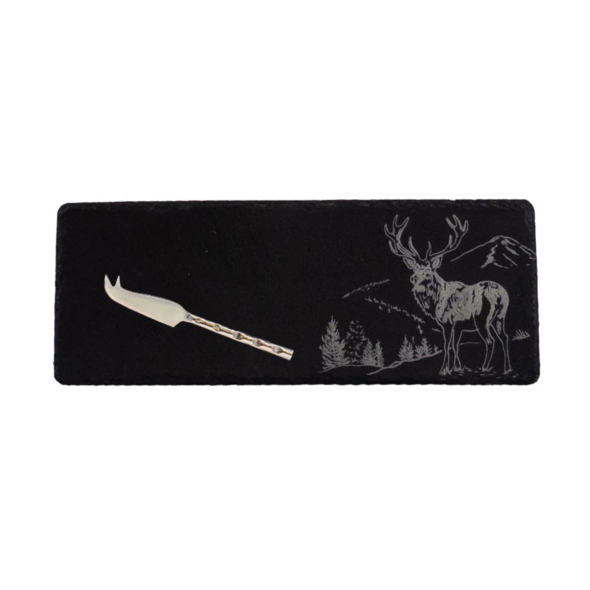 Selbrae House Scenic Stag Mini Slate Cheese Board & Knife Set