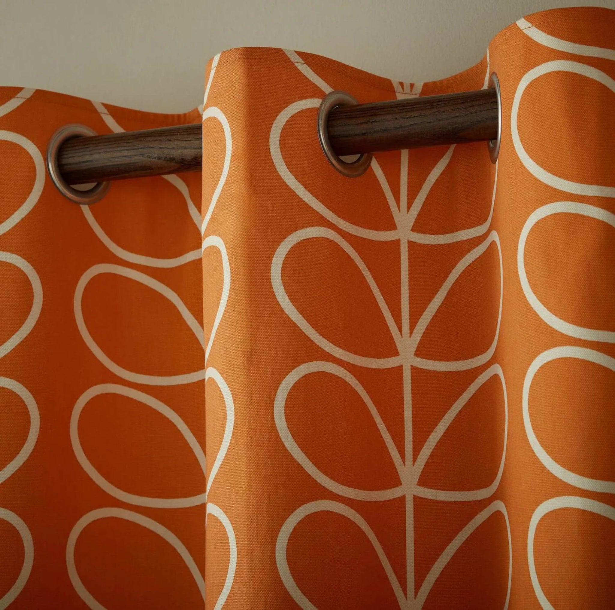 Orla Kiely Linear Stem Curtains Burnt Orange 228cm x 282cm