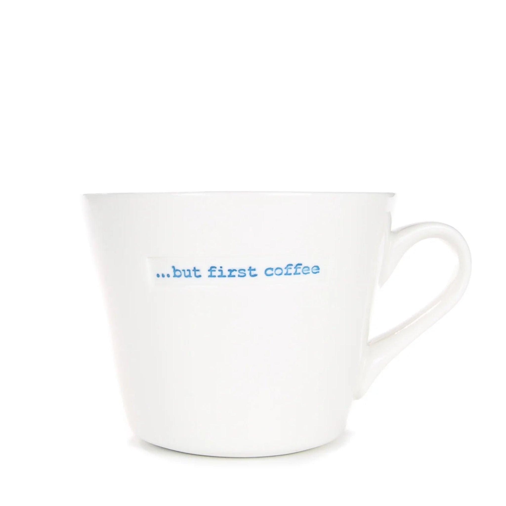 White mug with &
