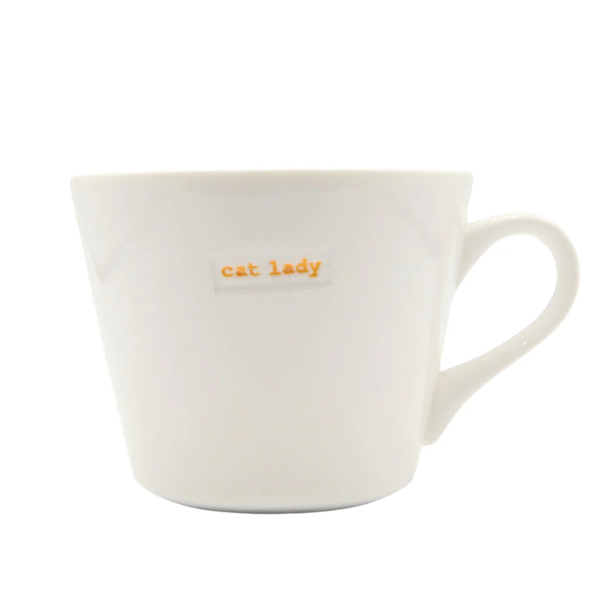 White mug with &