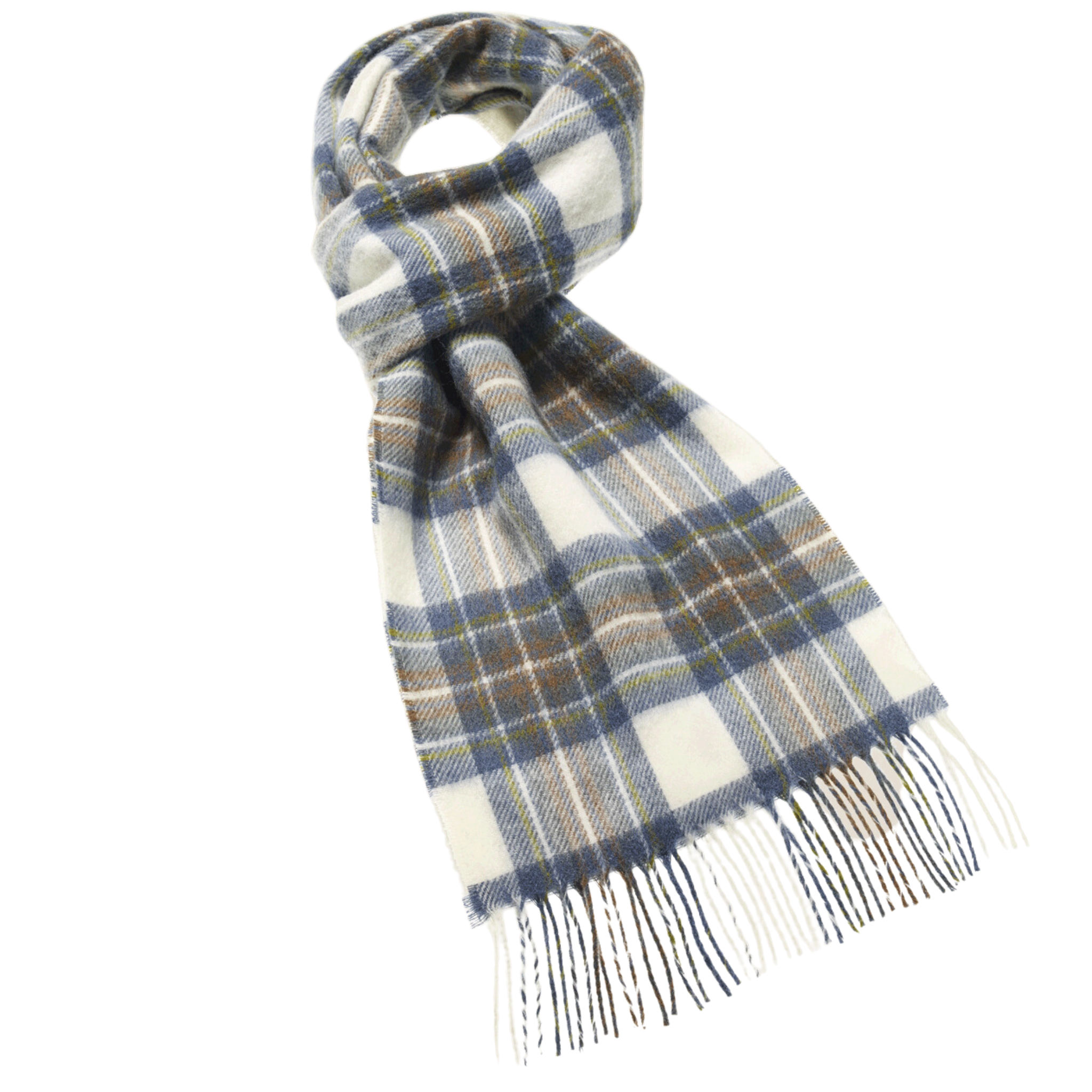 Bronte by Moon Muted Blue Stewart Tartan Scarf 25cm x 190cm