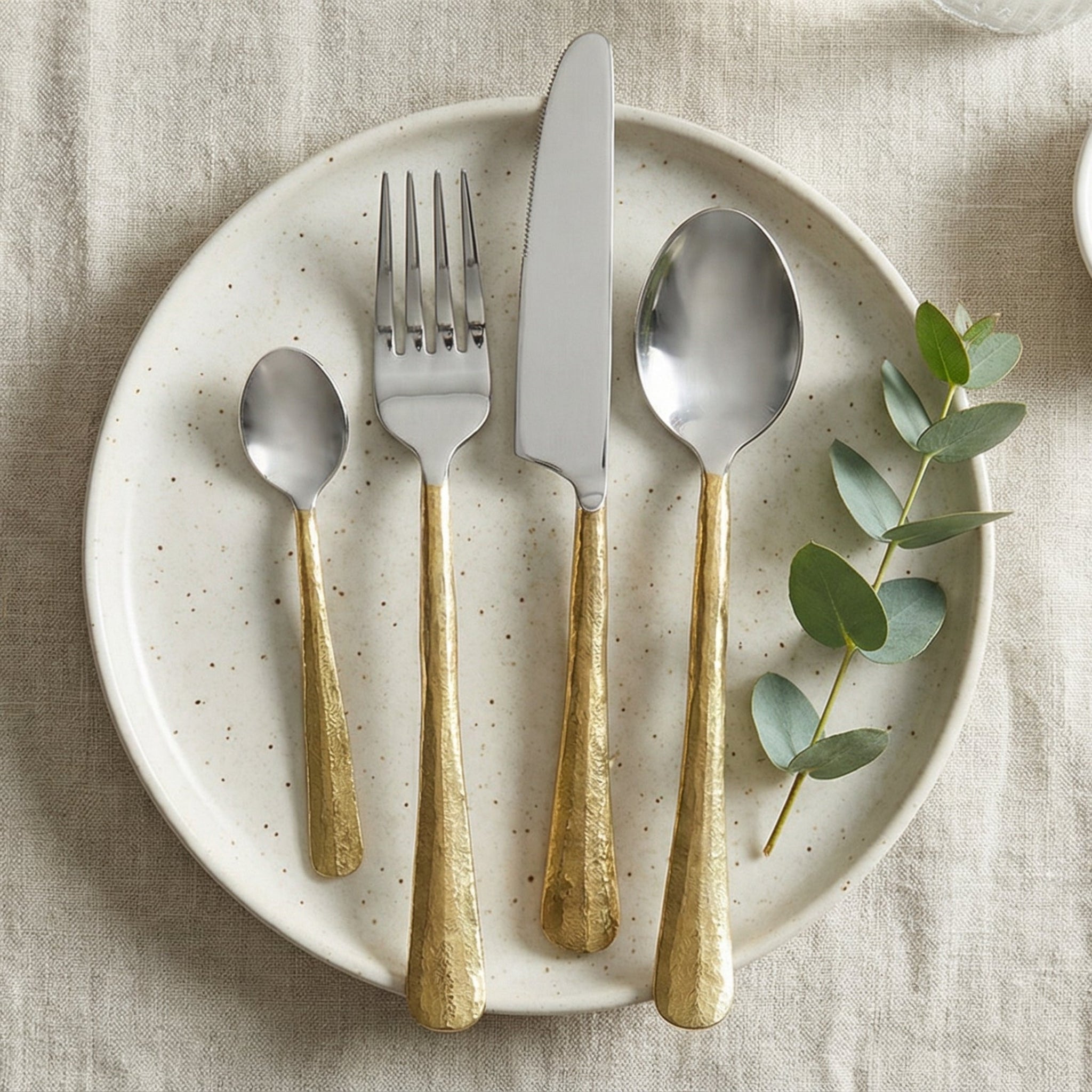 Nkuku Osko 16 Piece Cutlery Set Brushed Gold