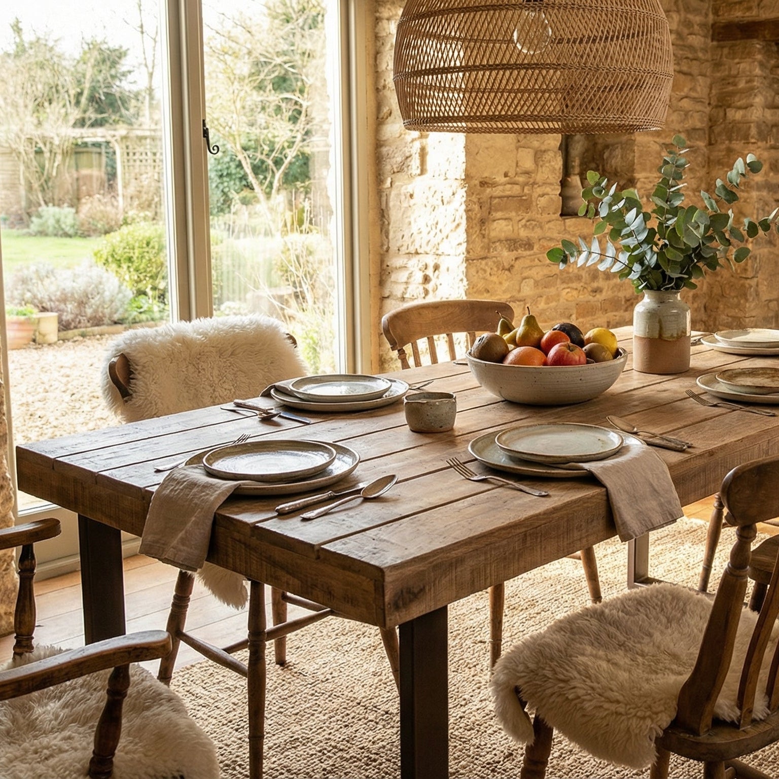 Nkuku Oso Rustic Wooden Dining Table