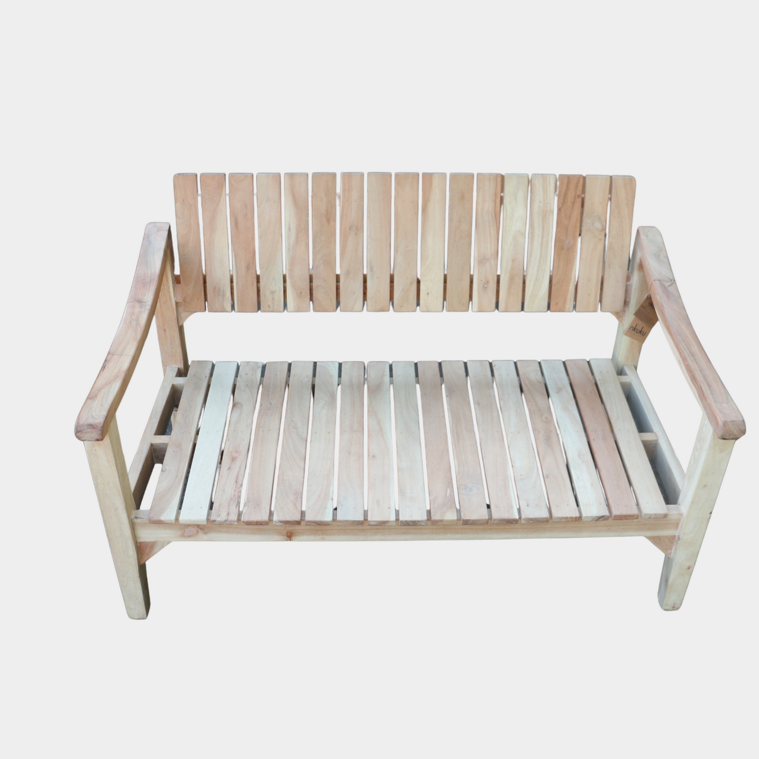 Nkuku Deev Slanted Wooden Garden Bench