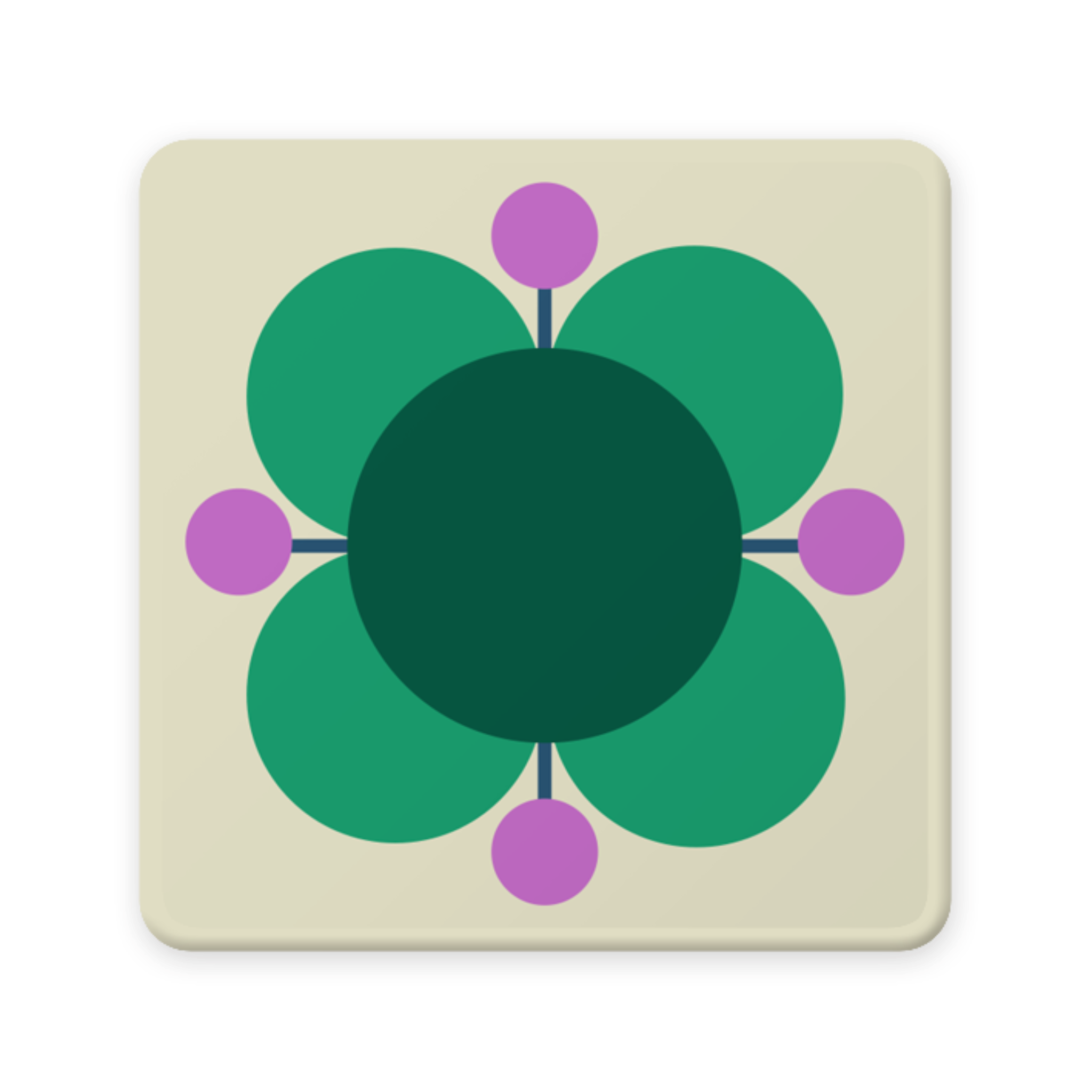Orla Kiely Atomic FLower Set of 6 Coaster
