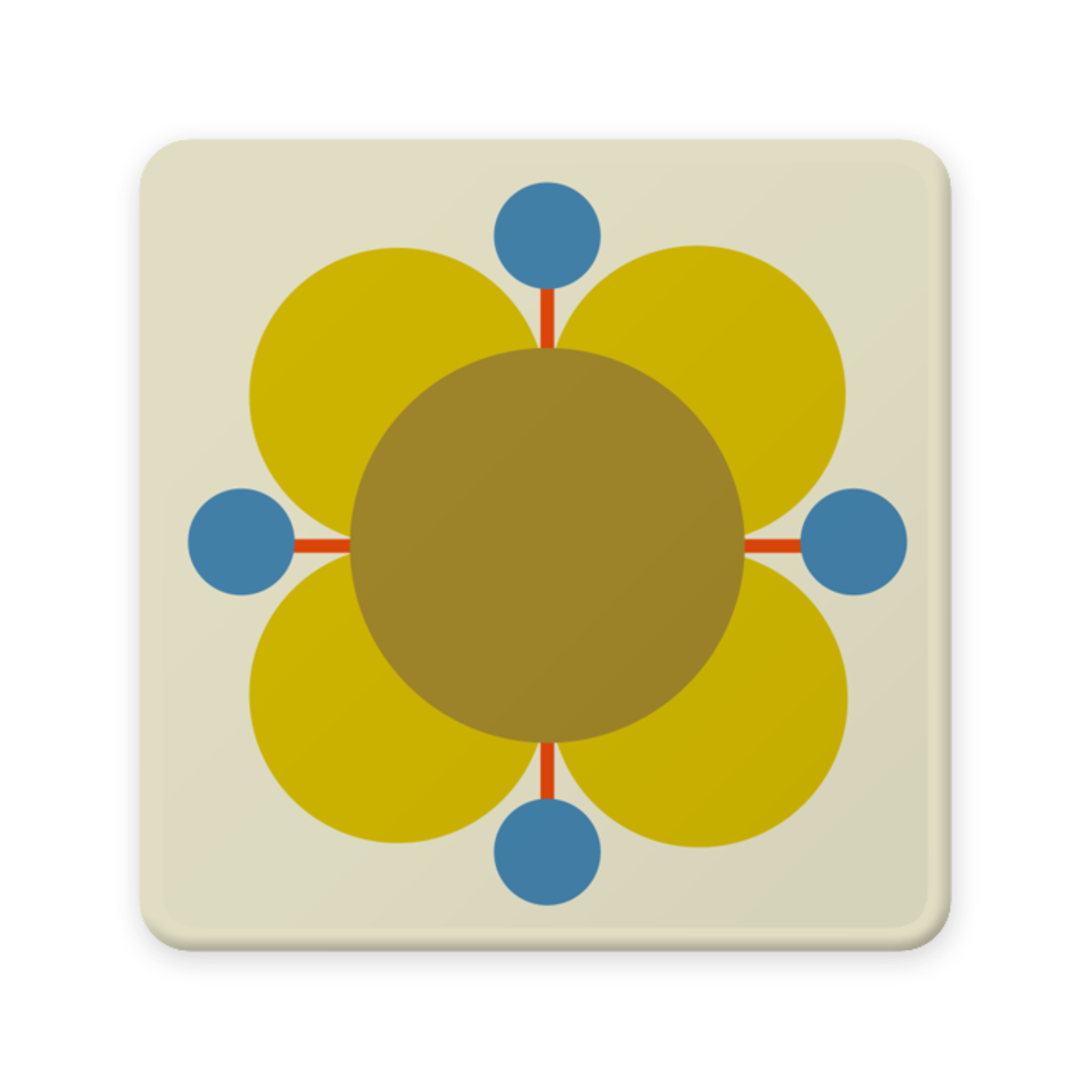 Orla Kiely Atomic FLower Set of 6 Coaster